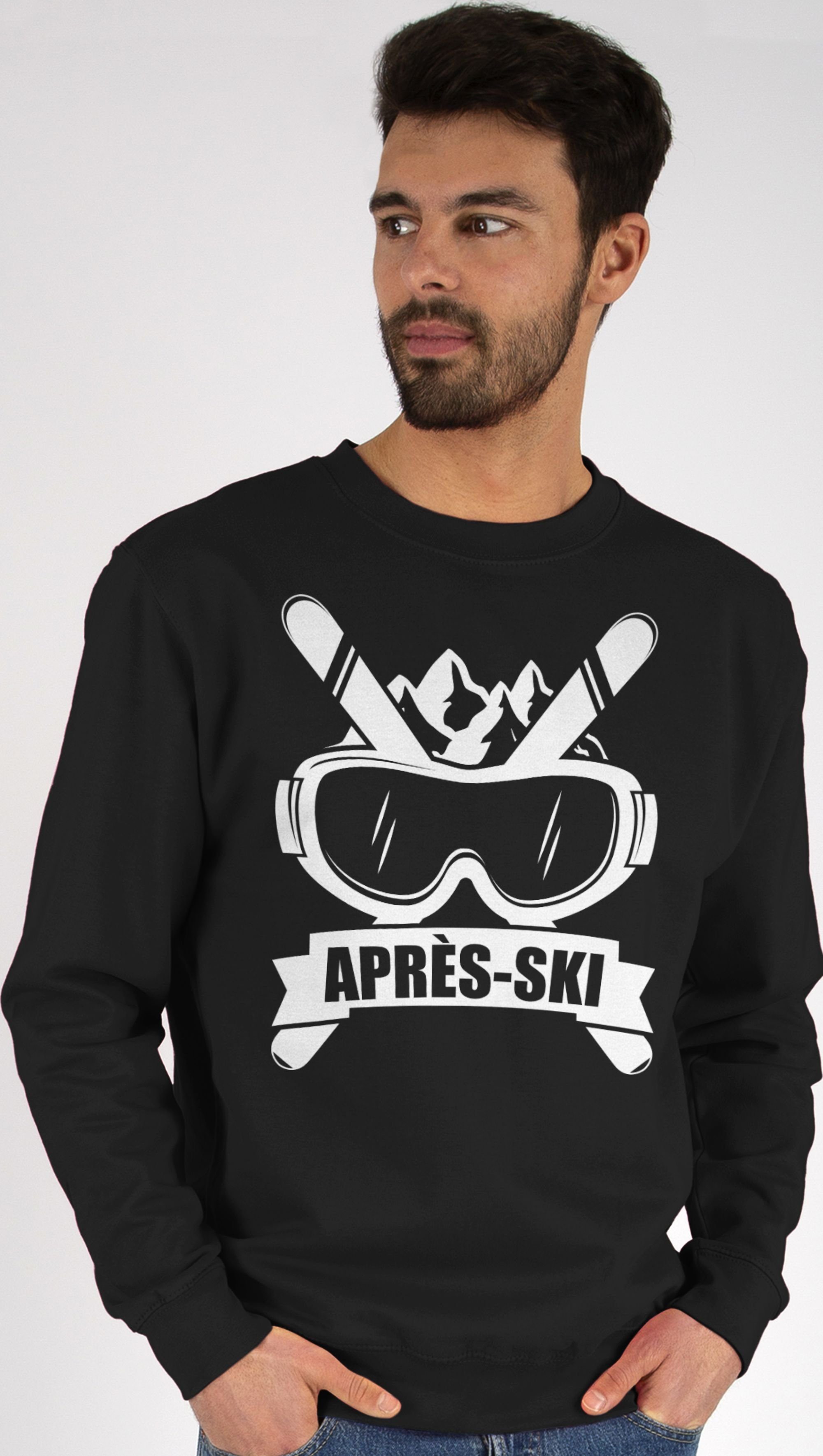 Shirtracer Sweatshirt Après-Ski Skibrille (1-tlg) 1 Ski Apres Party Schwarz
