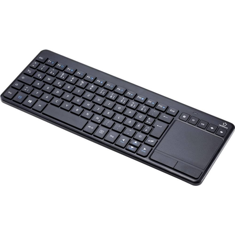 Renkforce Funktastatur mit integriertem Touchpad RF-3820142 Tastatur (Integriertes Touchpad, Maustasten, Multimediatasten)