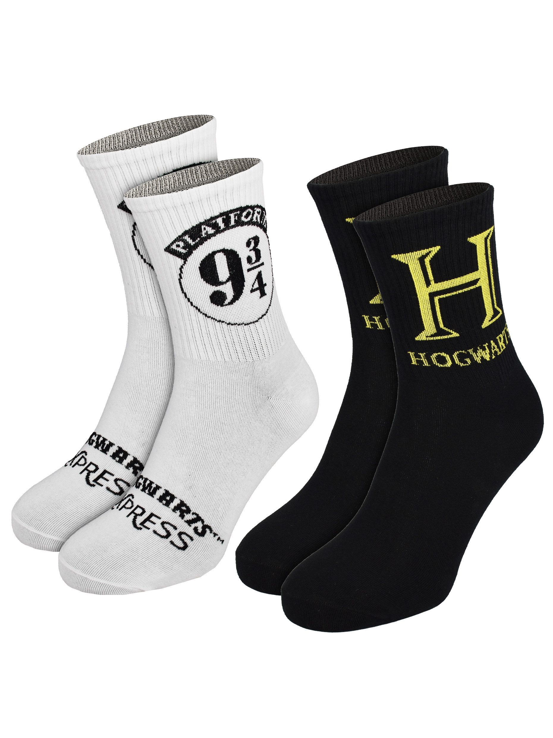 United Labels® Socken Harry Potter Socken Hogwarts Crew Strümpfe (2er Pack) Originallizenz