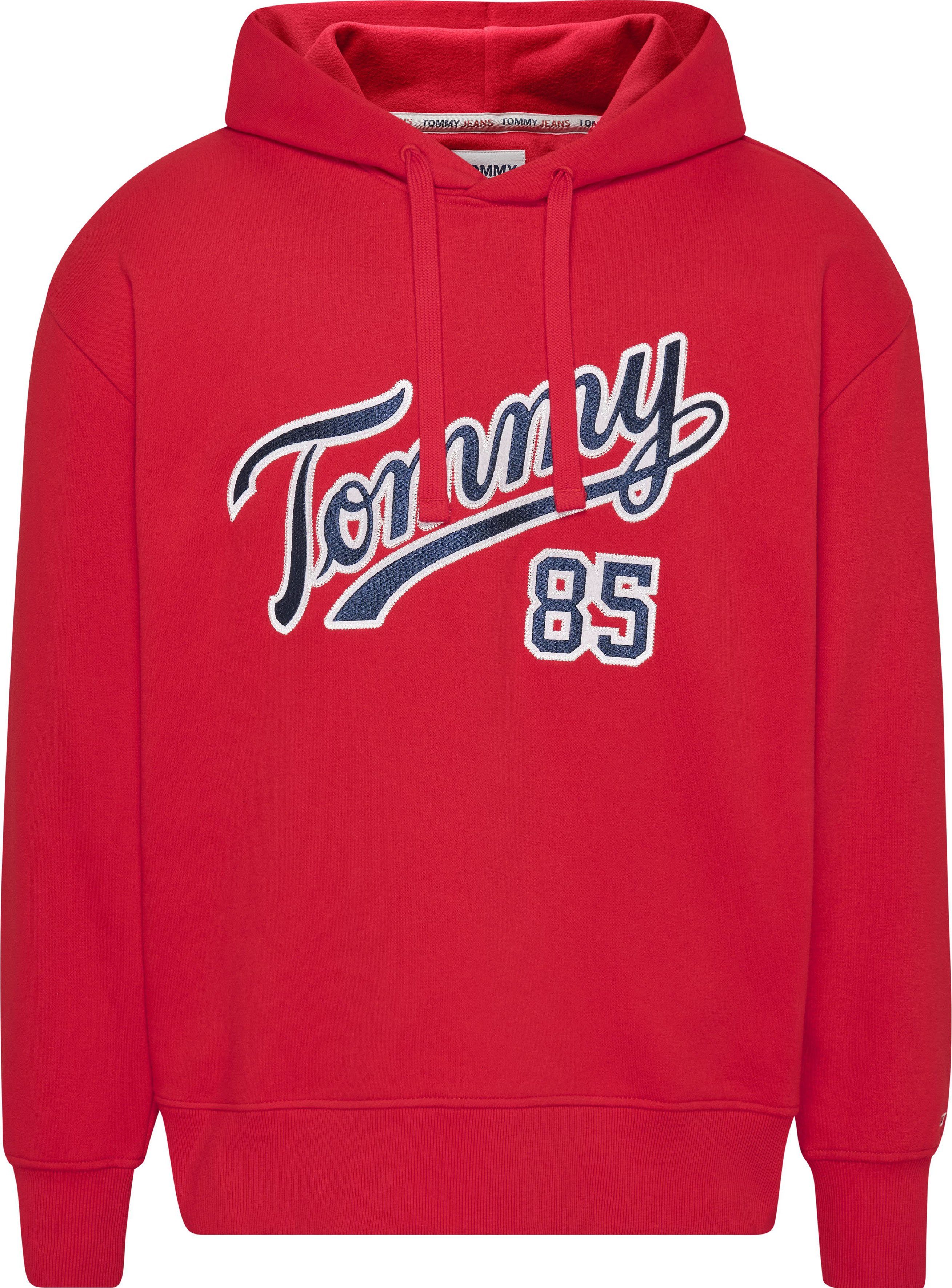 TJM Tommy RLXD mit Jeans COLLEGE Kapuzensweatshirt Deep Kordelzug Crimson HOODIE 85