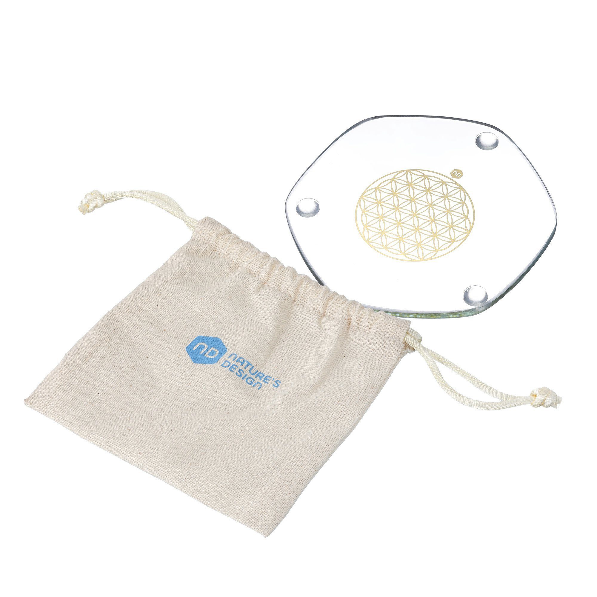 Natures-Design Getränkeuntersetzer Energy Plate gold 9 cm