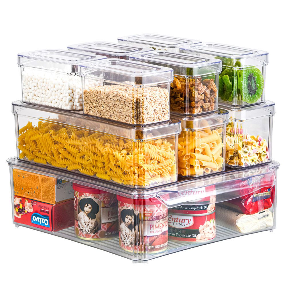 Bayli Kühlschrank Organizer – Stapelbare Aufbewahrungsbox, Transparent, 25x15x7,6 Cm, Für Obst, Gemüse & Mehr