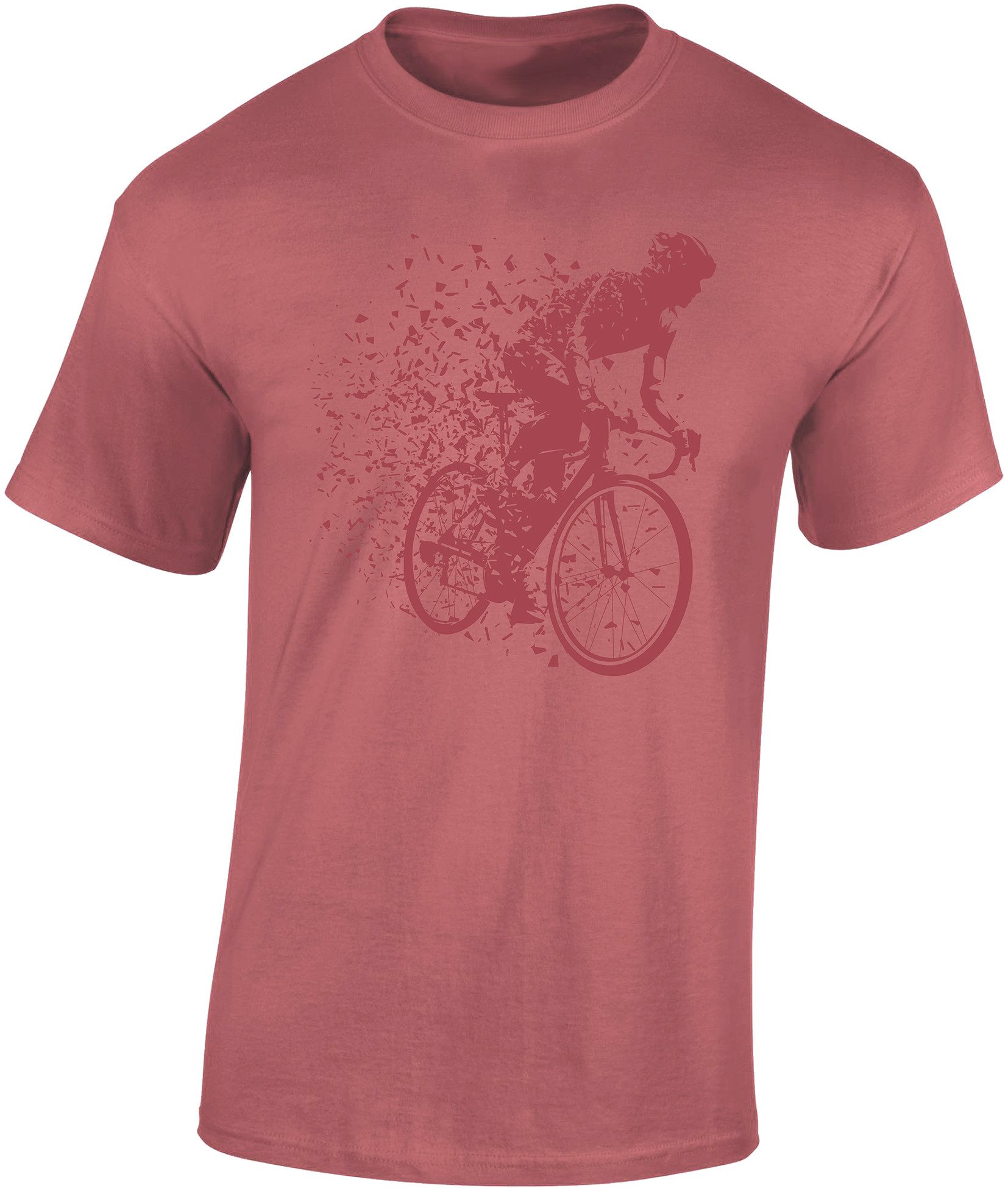 Baddery Print-Shirt Fahrrad T-Shirt: „Fahrrad Partikel“ - für Rennrad Gravelbike Radfahrer, hochwertiger Siebdruck, auch Übergrößen, aus Baumwolle