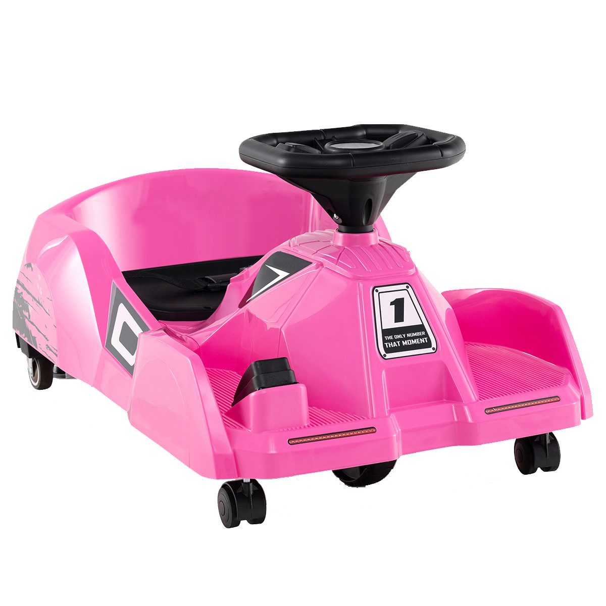 COSTWAY Go-Kart, Reinigungs Elektro-Kinderauto, mit abnehmbarem Mopp