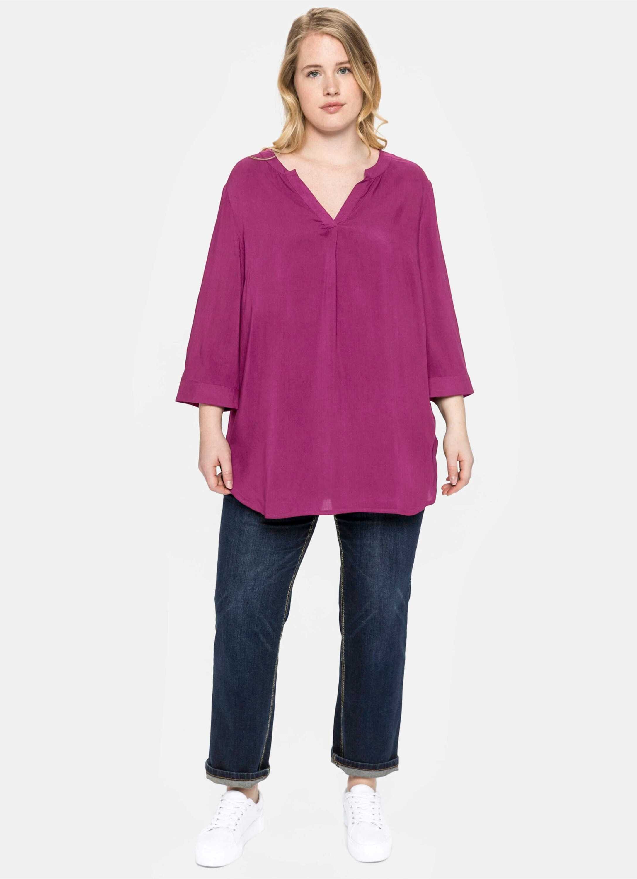 Sheego Klassische Bluse Tunika 3/4-Arm