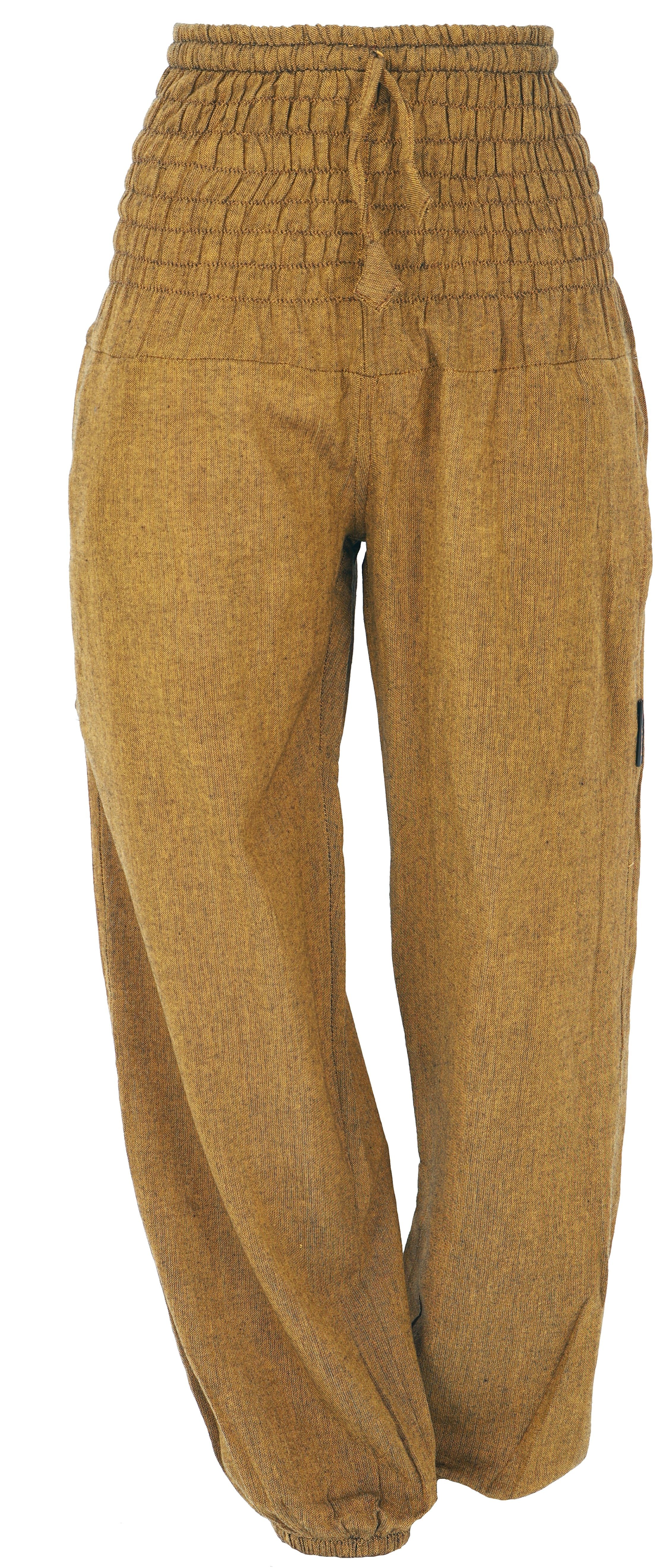Guru-Shop Relaxhose Muckhose, Aladinhose mit breitem Bund - mustard Ethno S günstig online kaufen