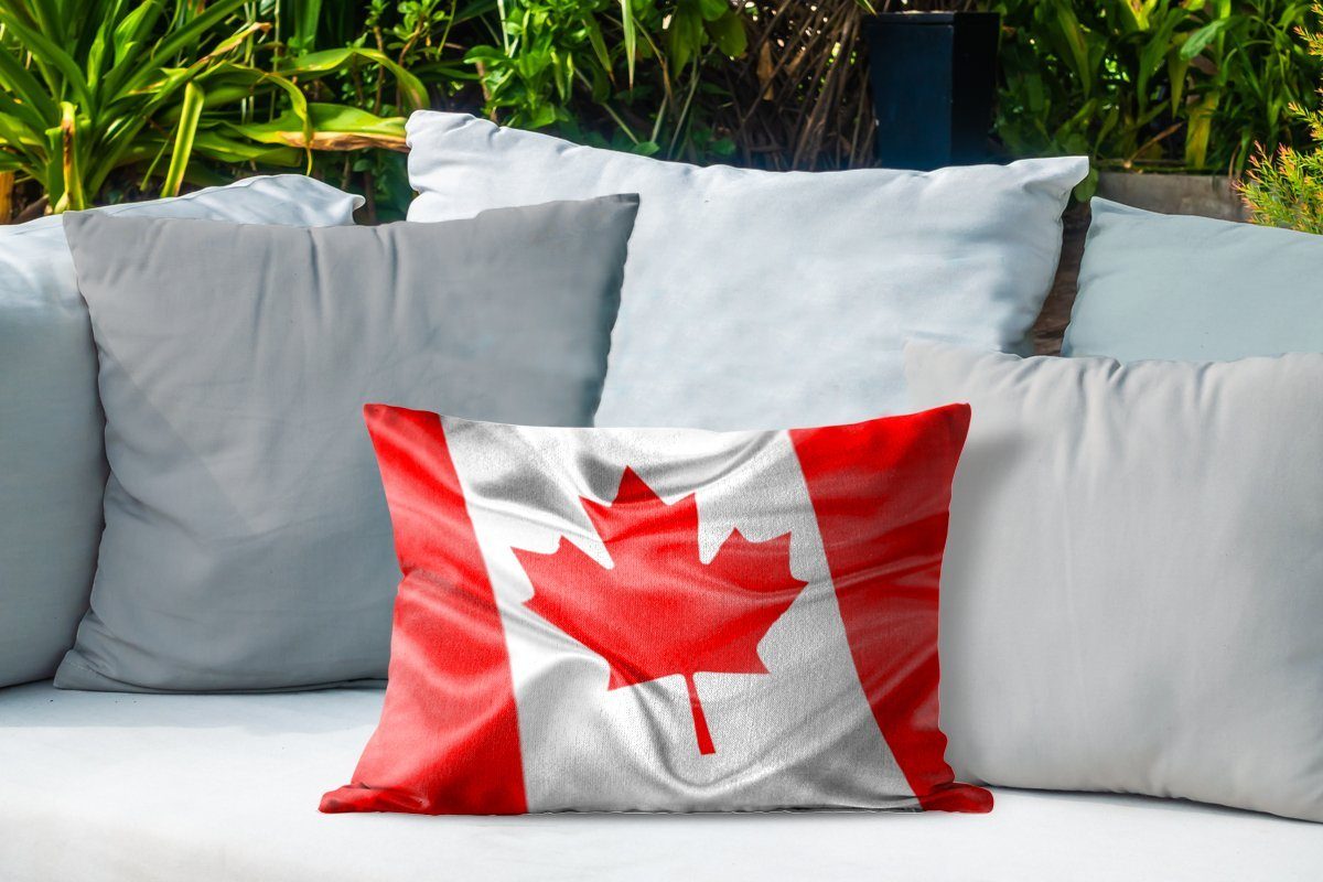 MuchoWow Dekokissen Nahaufnahme der Kanada, Kissenhülle von Flagge Polyester, Dekokissenbezug, Outdoor-Dekorationskissen
