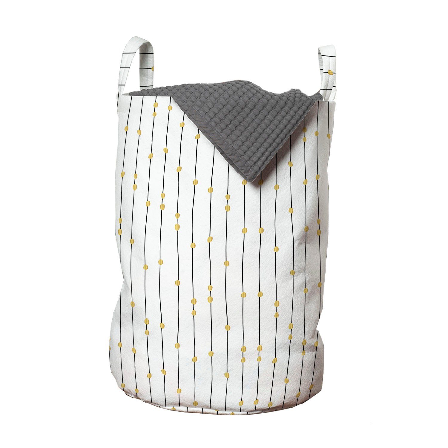 Abakuhaus Wäschesäckchen Wäschekorb mit Griffen Kordelzugverschluss für Waschsalons, Abstrakt Vertikale Streifen und Punkte