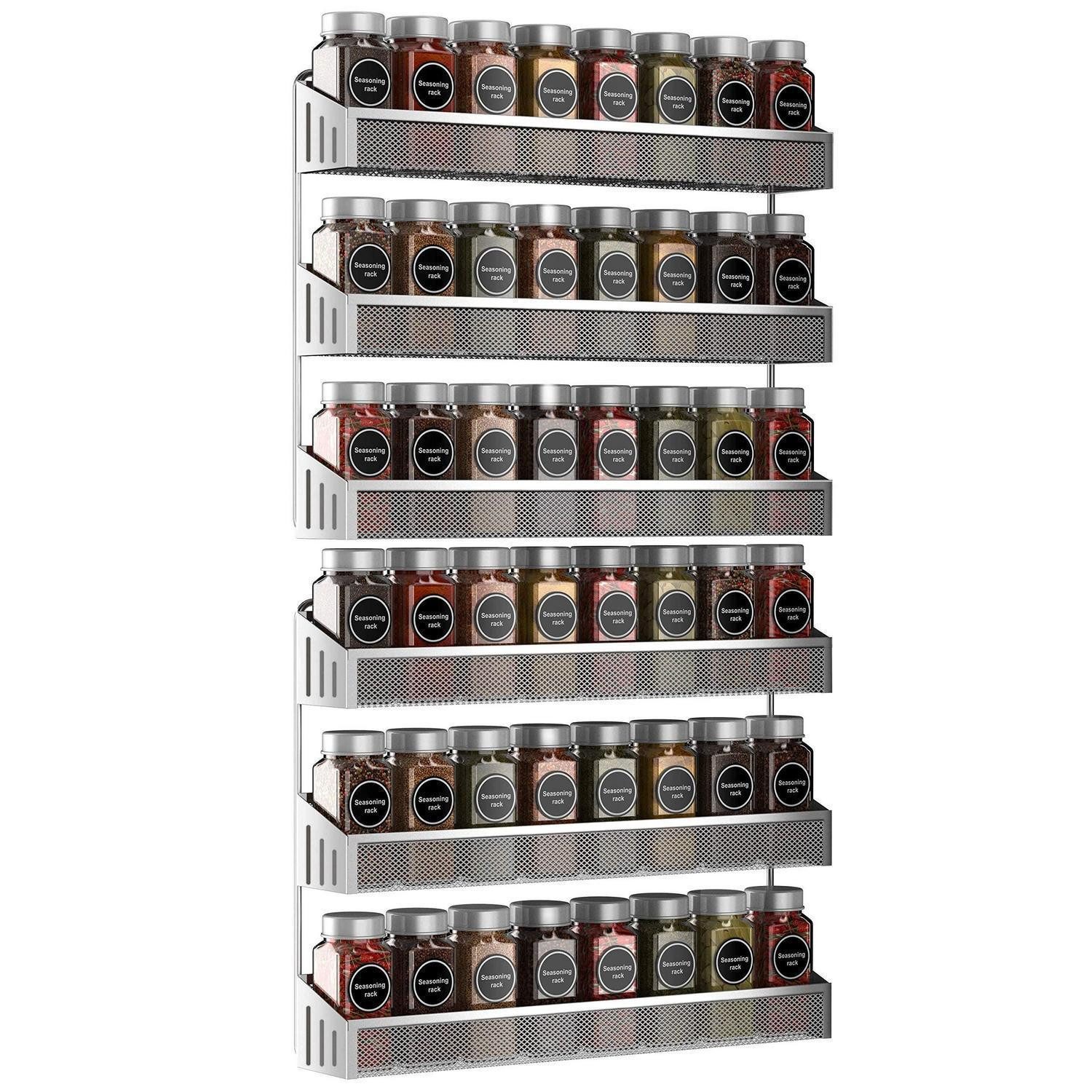 LuxusKollektion Gewürzregal 3 Tier Gewürzregal Silber-Grau, 2-tlg.