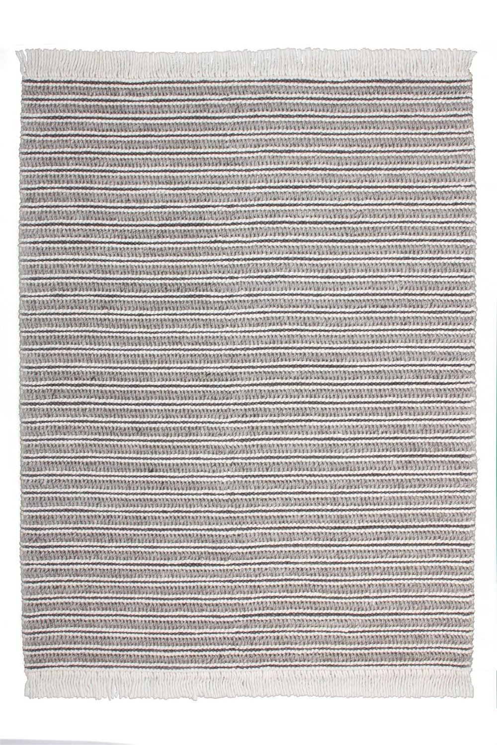 Teppich Boss Teppich Kurzflor Teppich Nadine 110 in Natur Grau, rechteckig, Höhe: 14 mm, Aus Wolle, in Handarbeit gefertigt und jedes Stück ein Unikat