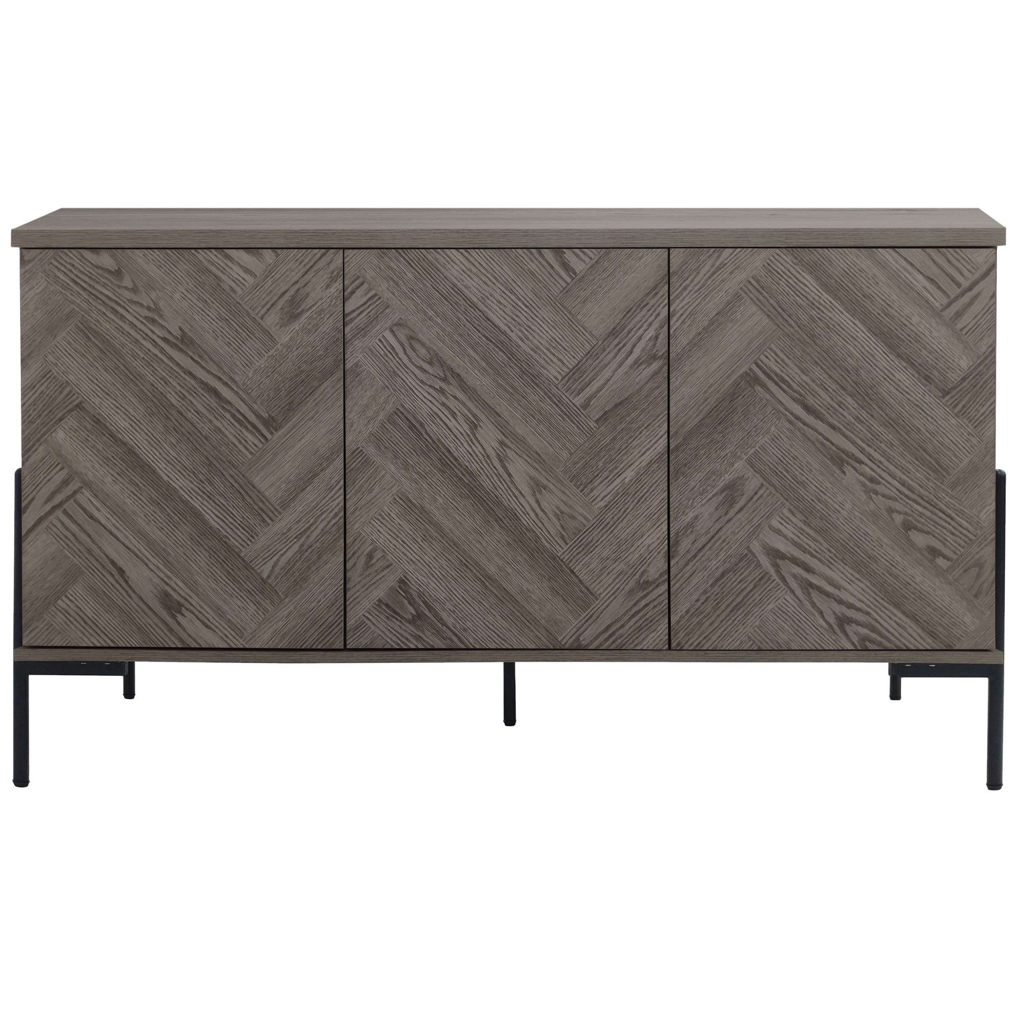 OTTO home Sideboard Eadwine, Kommode, Push-to-open, Türen mit Fischgräten Muster, Breite 130 cm