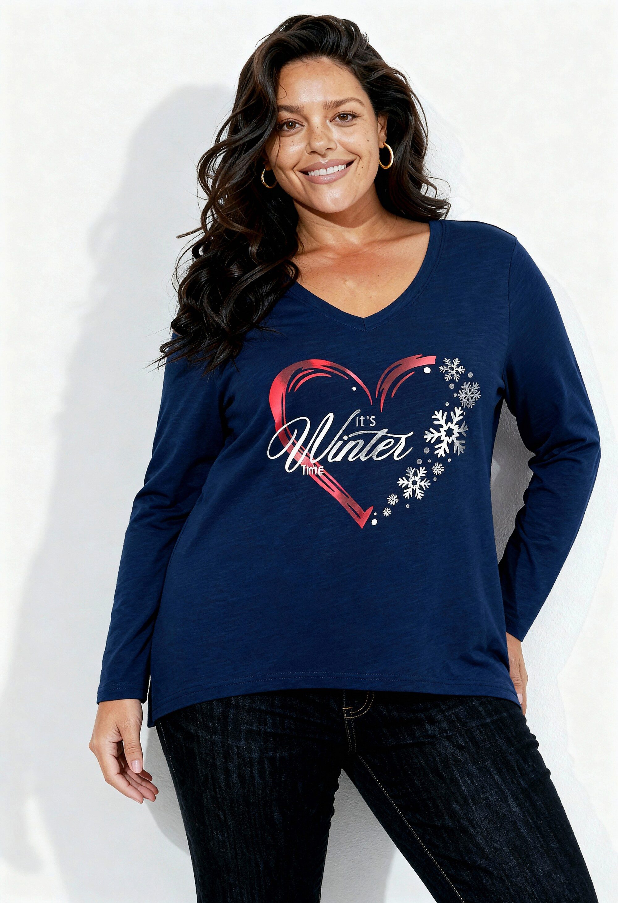 Angel of Style Longshirt T-Shirt Weihnachtsherz günstig online kaufen