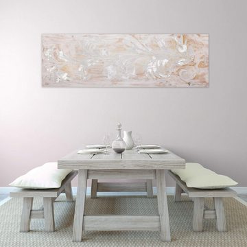 KUNSTLOFT Gemälde Perlentanz 150x50 cm, Leinwandbild 100% HANDGEMALT Wandbild Wohnzimmer