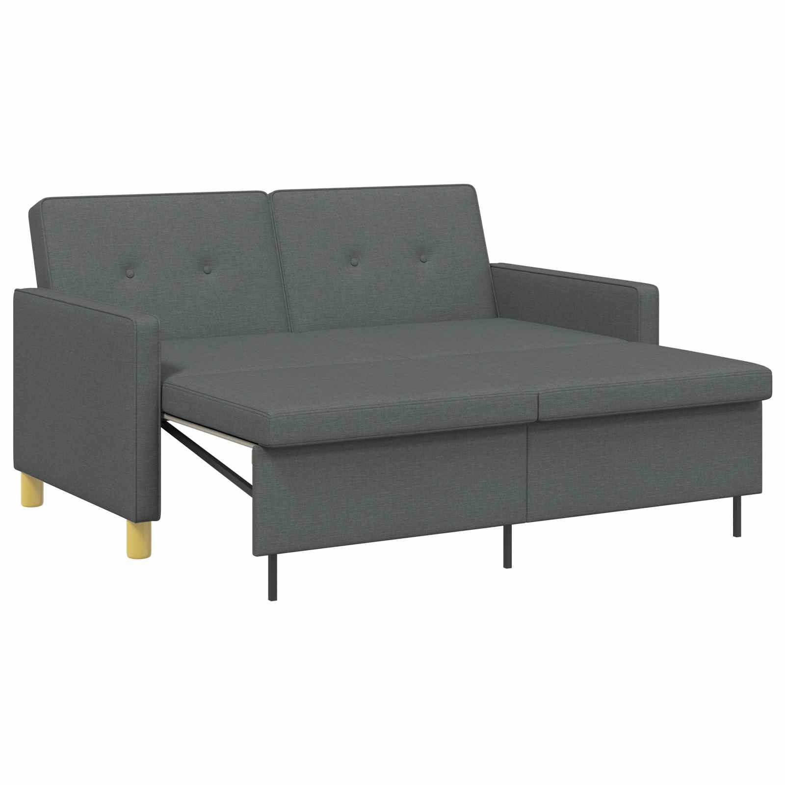 vidaXL Sofa Schlafsofa Ausziehbar Dunkelgrau Stoff, 1 Teile