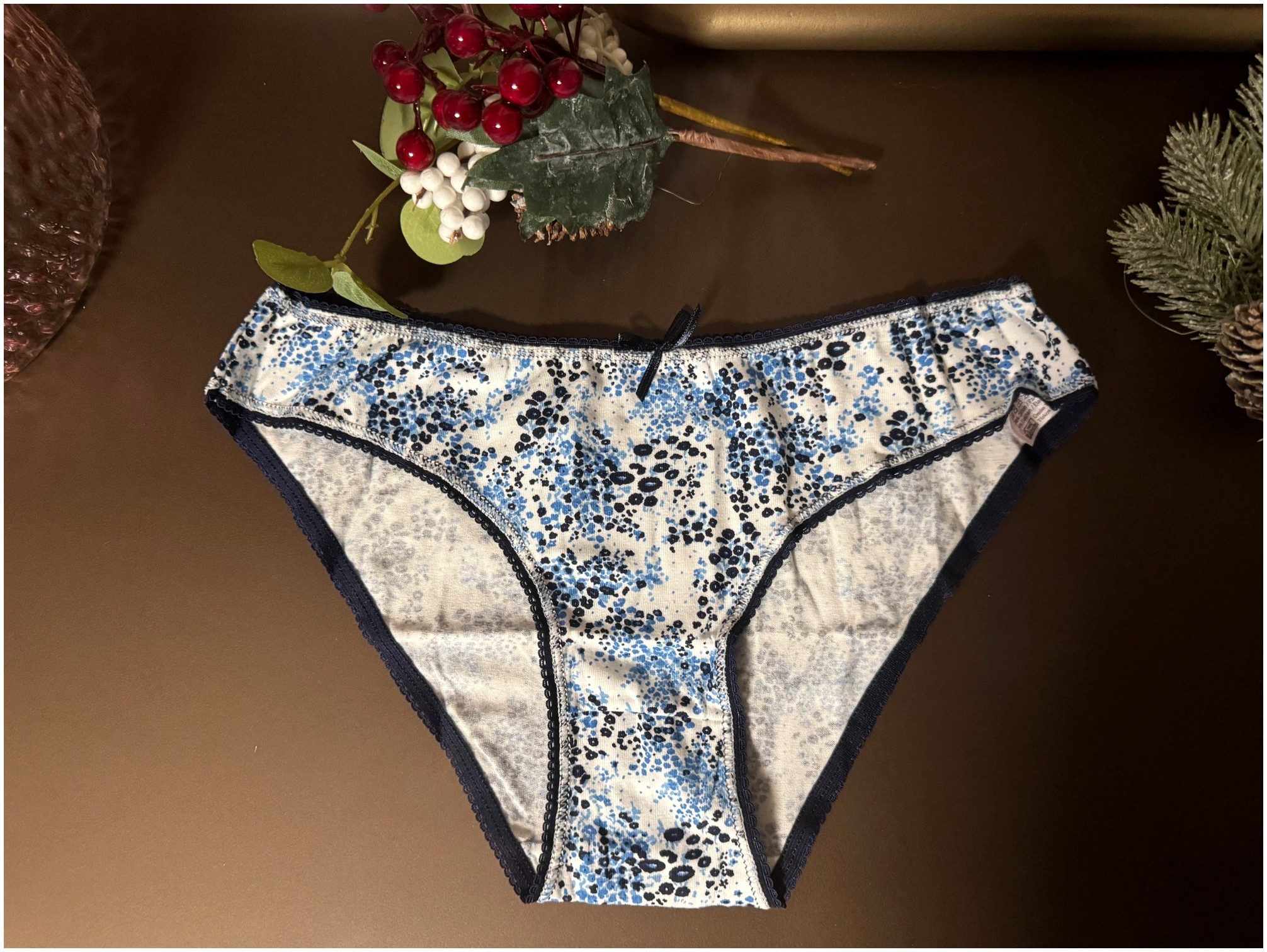 Slip Damen Slip 7er Pack – Gemustert, Baumwolle, Mit Schleifchen