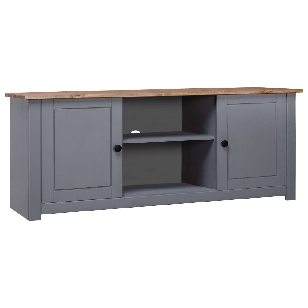 furnicato TV-Schrank Grau 120x40x50 cm Massivholz Panama-Kiefer