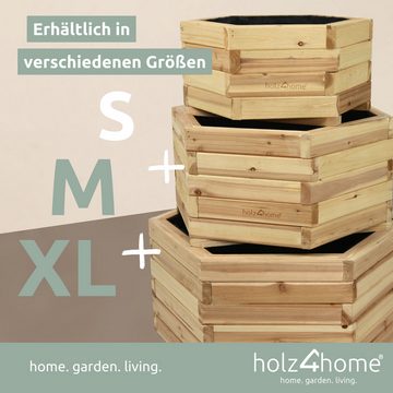 holz4home Pflanzkübel Outdoor S I 6-Eckig aus Tannenholz I Blumentopf Terrasse aus Holz