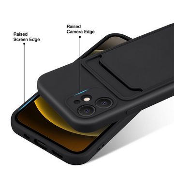 CoolGadget Handyhülle Schwarz als 2in1 Schutz Cover Set für das Apple iPhone 12 6,1 Zoll, 2x 9H Glas Display Schutz Folie + 1x TPU Case Hülle für iPhone 12