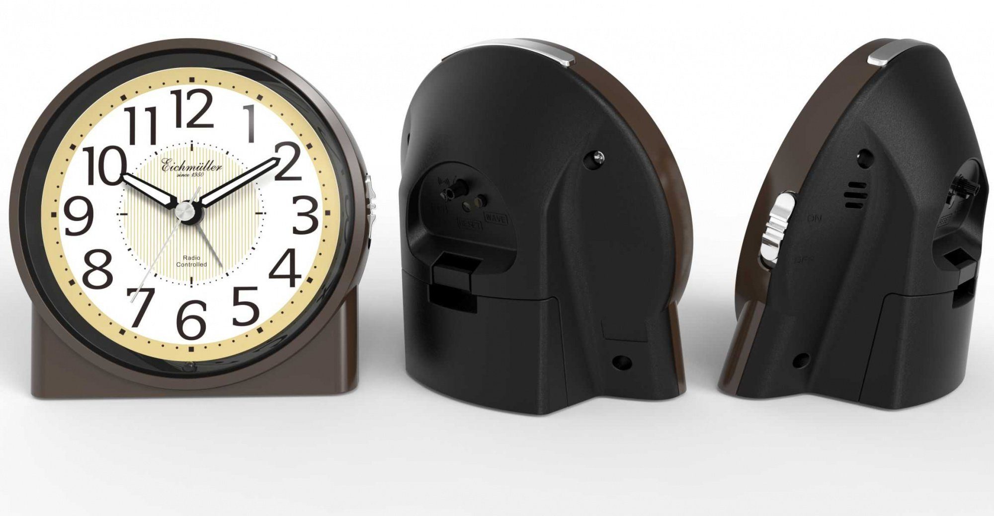 Eichmüller Funkwecker Braun 9863-03, Sehr gut ablesbar, Präzise Zeitangabe günstig online kaufen