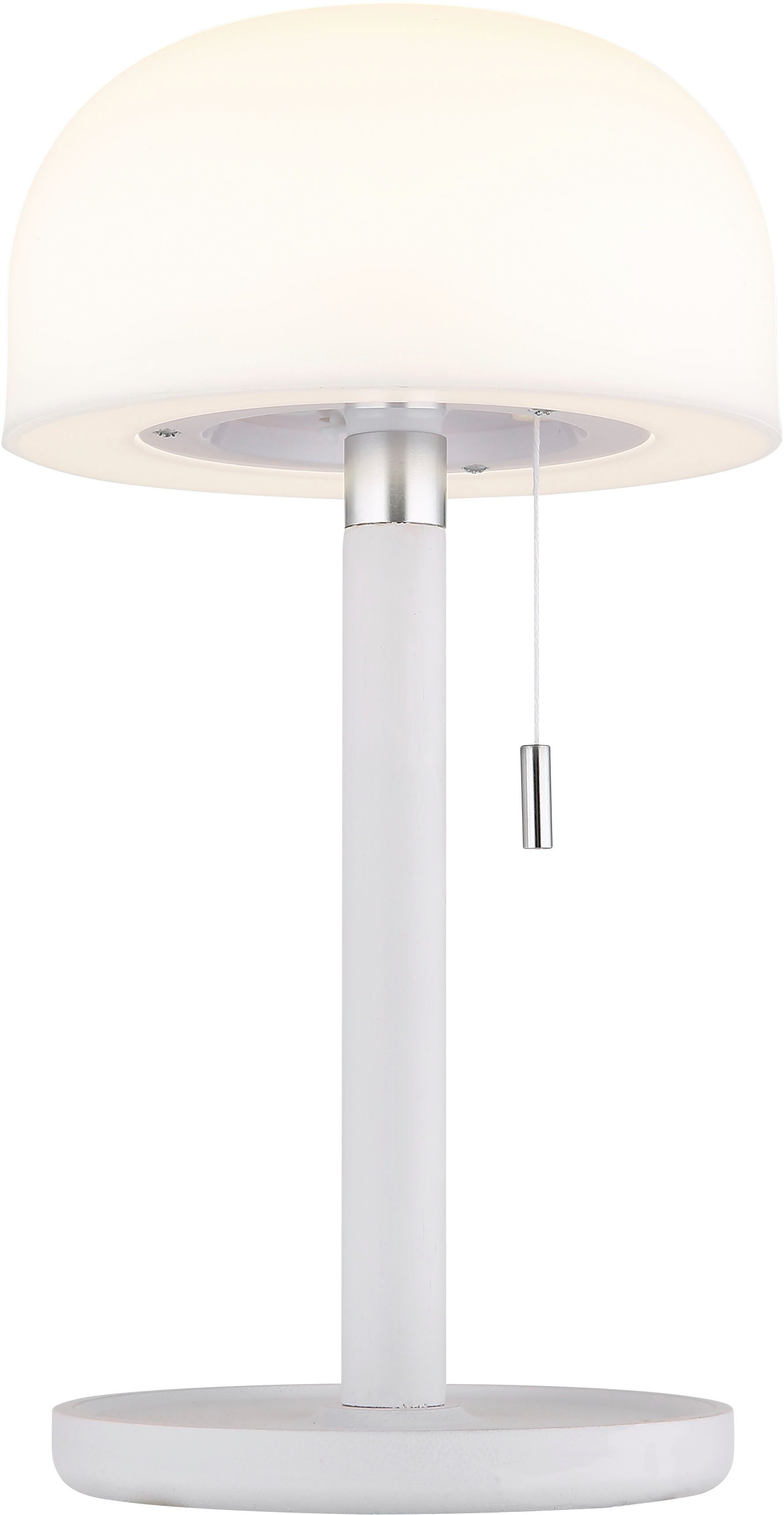 GLOBO LIGHTING LED Tischleuchte NORMAN, mehrere Helligkeitsstufen, LED fest integriert, warmweiß - kaltweiß, Akkutischleuchte auch für draußen, Zugschalter Kordel, Akkulampe