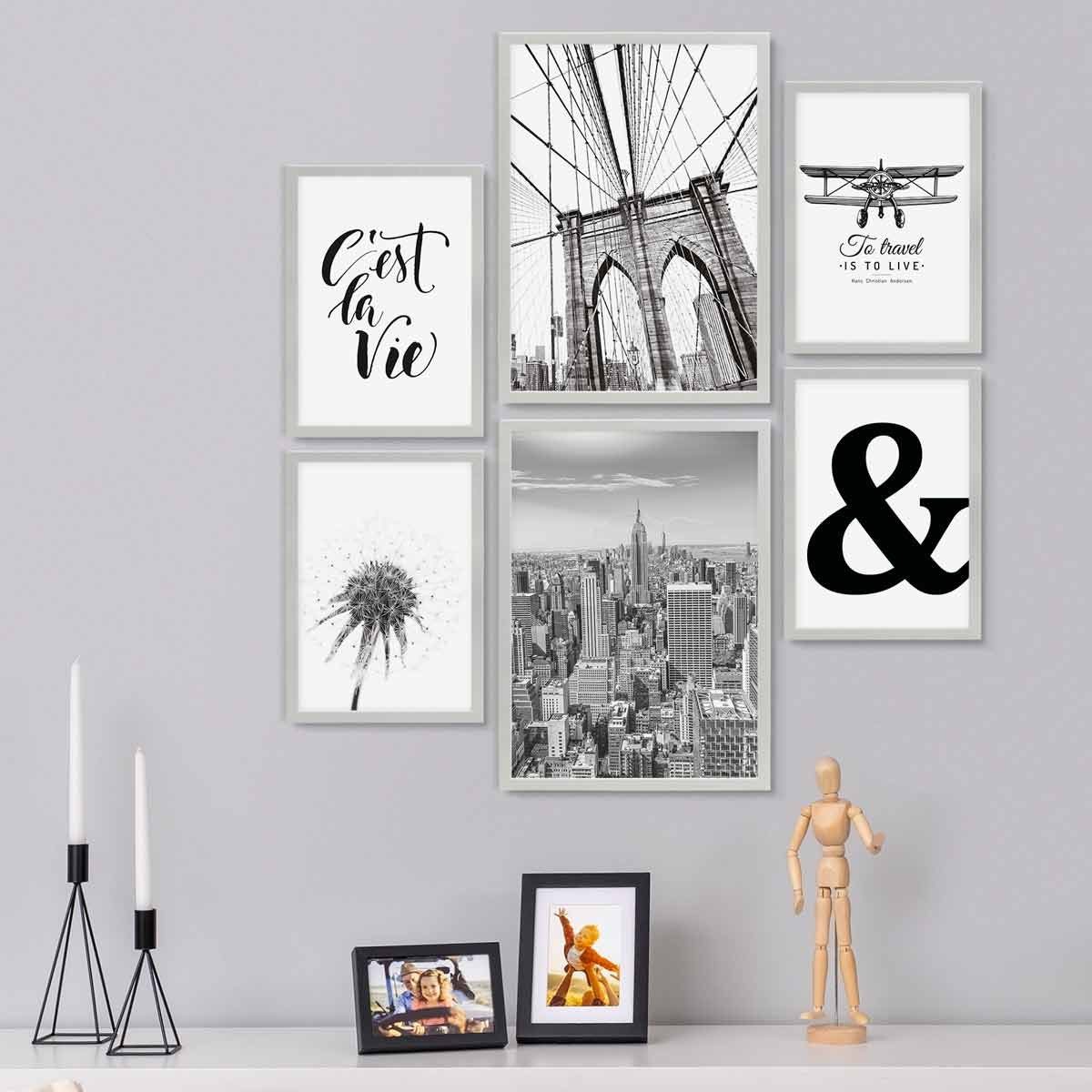 PHOTOLINI Bilderrahmen 6er Set Modern Schmal günstig online kaufen
