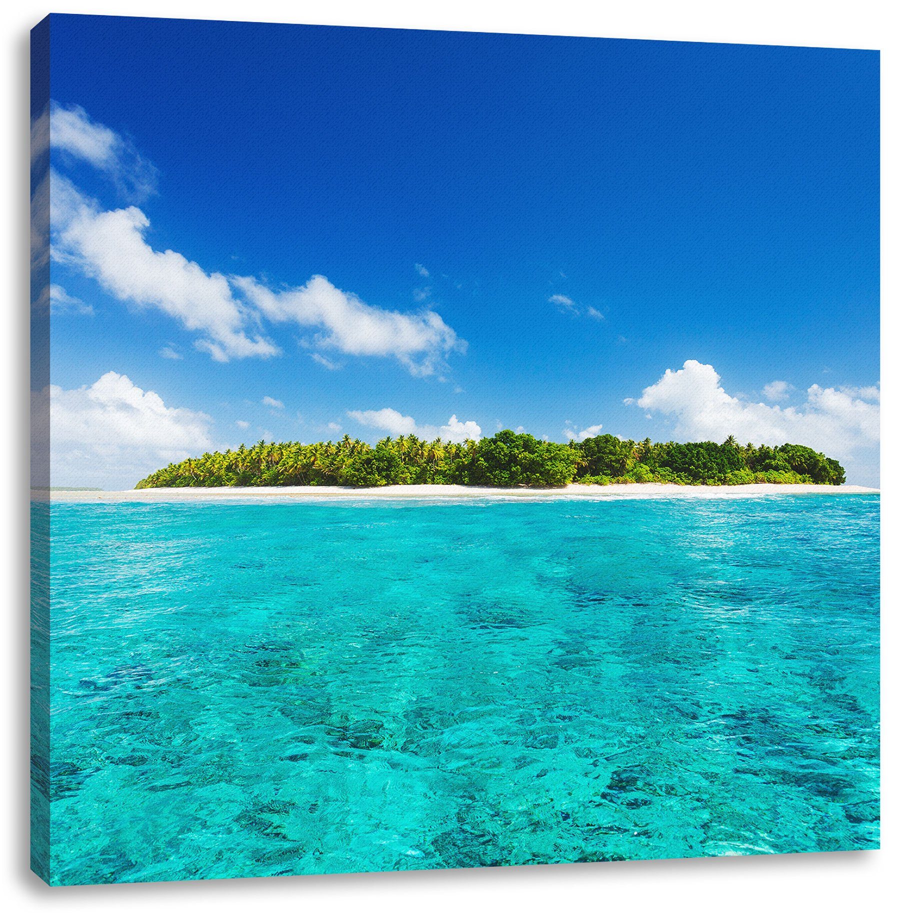 Pixxprint Leinwandbild Traumhafte Insel, Traumhafte Insel (1 St), Leinwandbild fertig bespannt, inkl. Zackenaufhänger | Leinwandbilder