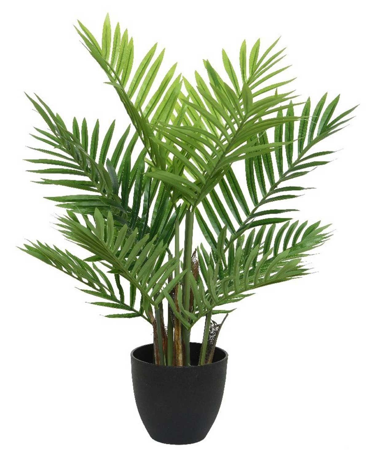 73,00 cm, Kunststofftopf, Grün, naturgetreu Kunstpflanze Höhe schwarzem Palme, mit TANPIO,