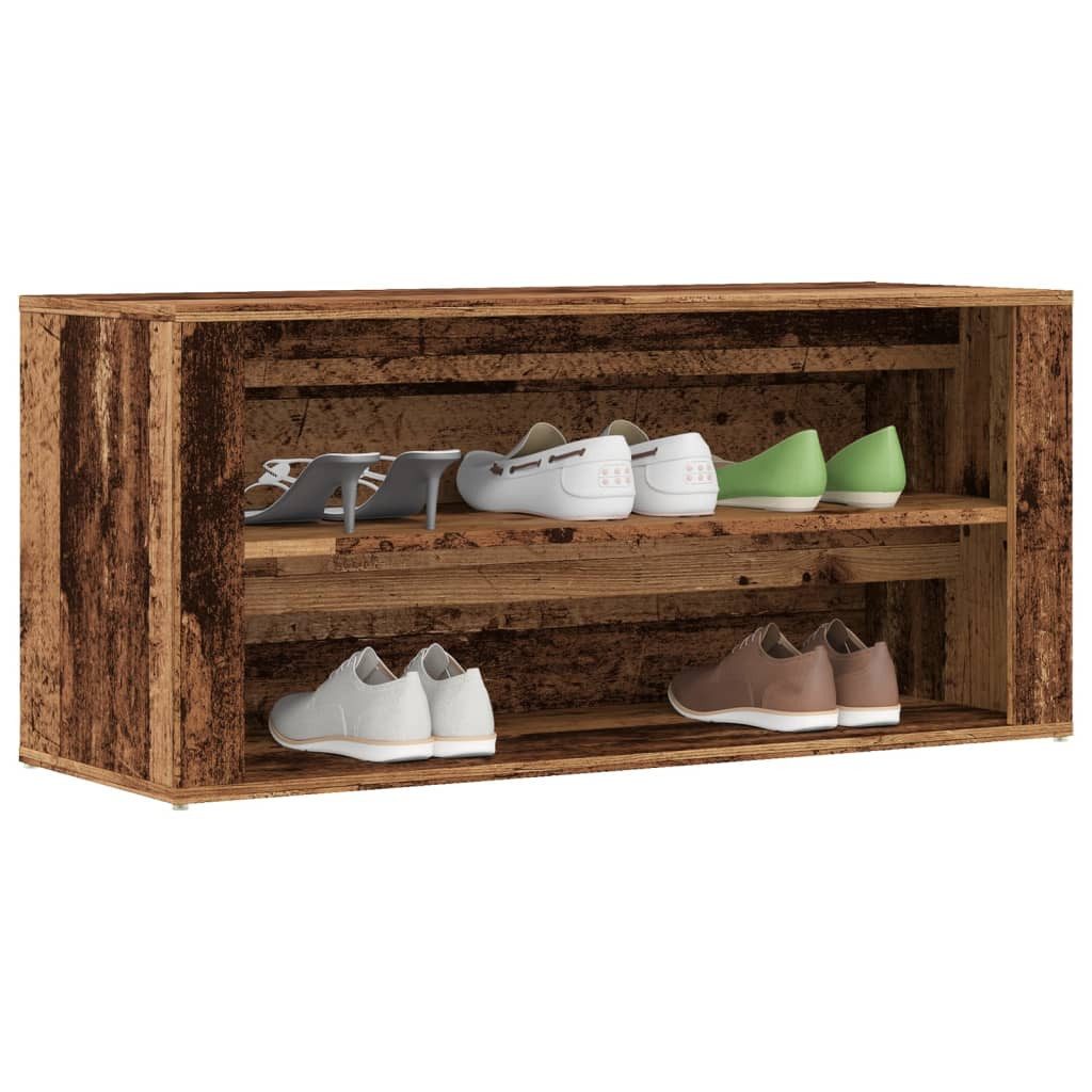 vidaXL Schuhregal Schuhbank Altholz-Optik 100x35x45 cm Holzwerkstoff, 1-tlg.