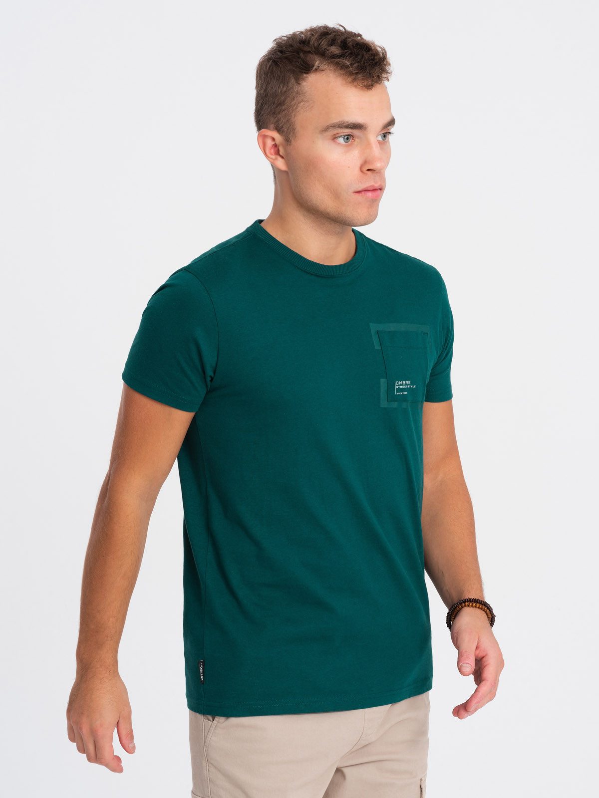 OMBRE T-Shirt Herren-T-Shirt aus Baumwolle mit Brusttasche