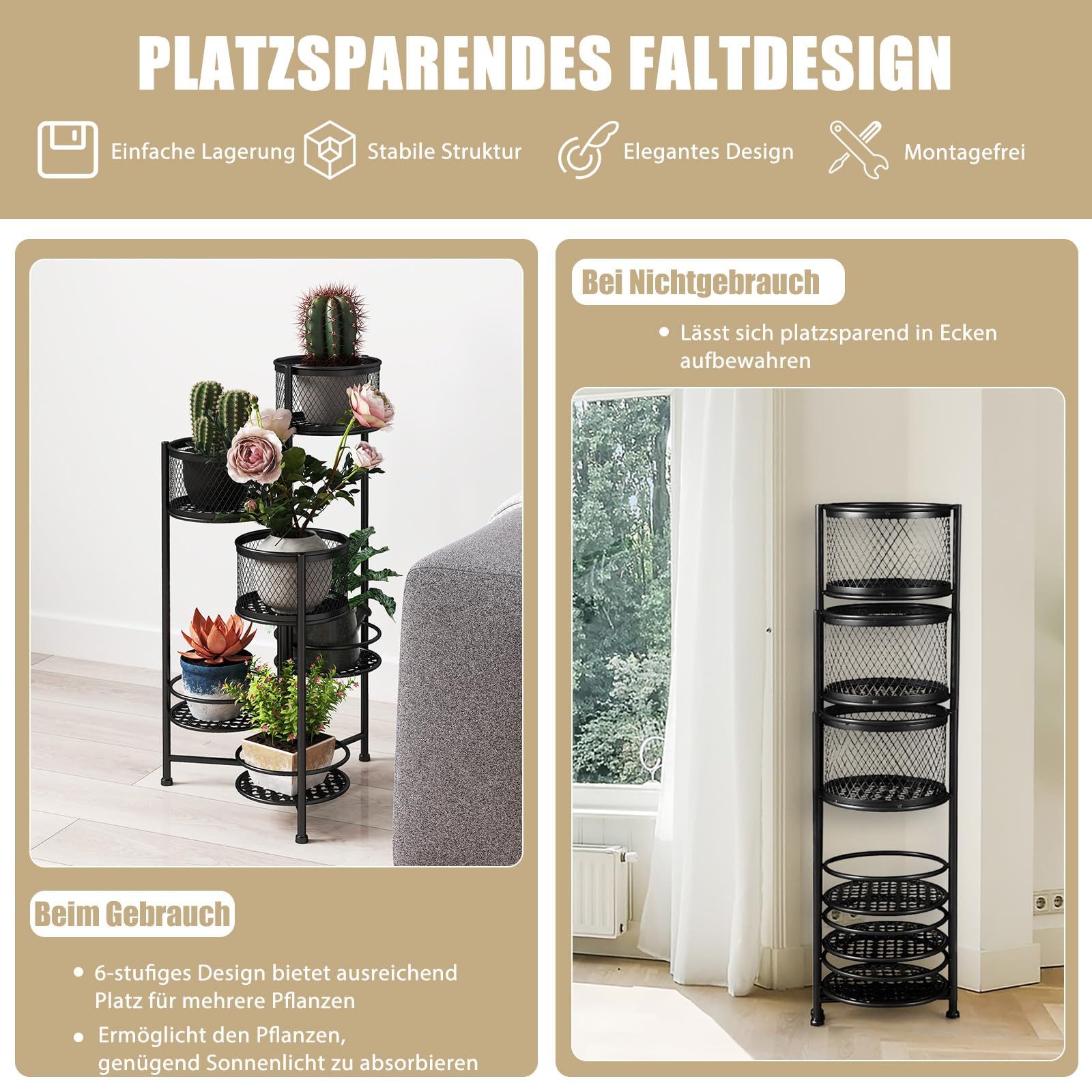 COSTWAY Blumenständer, Pflanzenständer 6 Etagen für günstig online kaufen