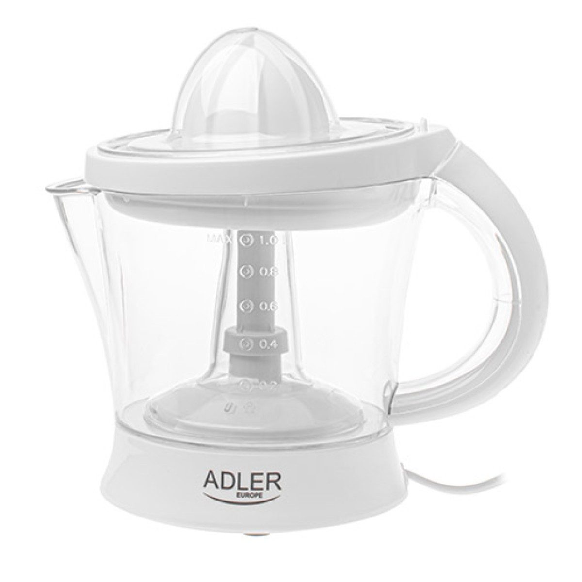 Adler Zitruspresse AD 4014 1L mit Fruchtfleischregulierung - Weiß, 60 W