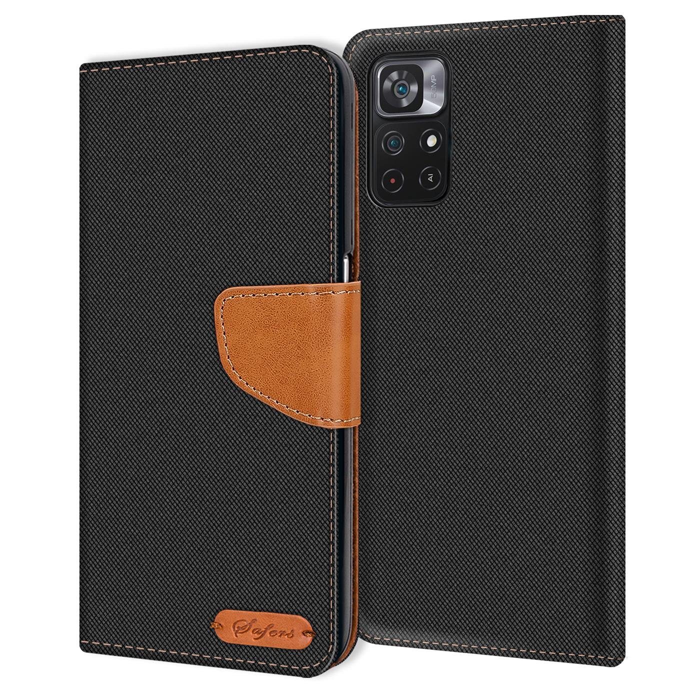 CoolGadget Handyhülle Denim Schutzhülle Flip Case für Xiaomi Poco M4 Pro 5G 6,6 Zoll, Book Cover Handy Tasche Hülle für Poco M4 Pro 5G Klapphülle