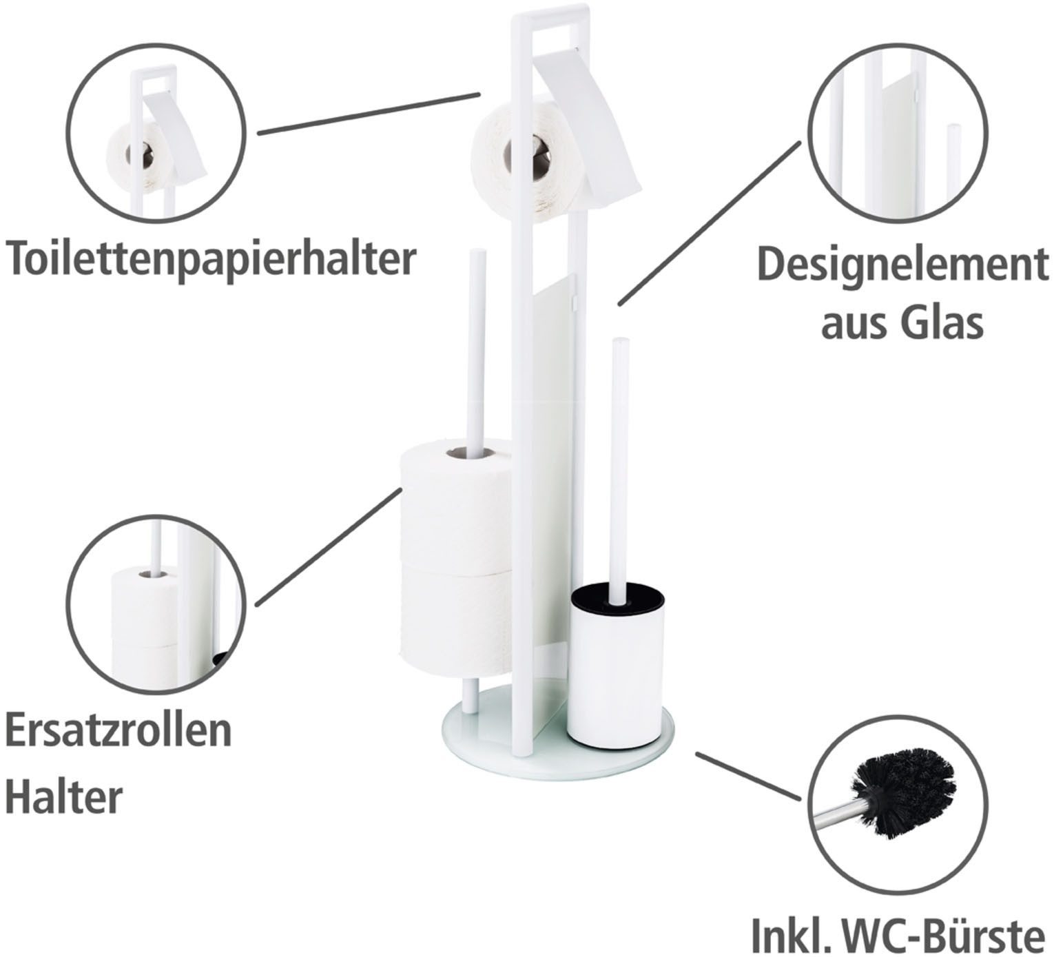 WENKO WC-Garnitur Ravina, Stand WC-Garnitur, Toilettenpapierhalter, Rollenh günstig online kaufen