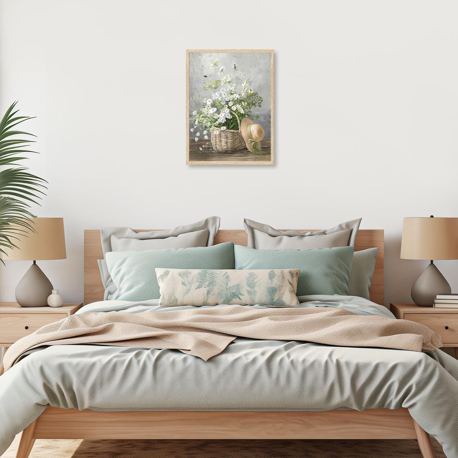LuxusKollektion Leinwandbild Gänseblümchen Leinwand Bilder Rustikale Blumen Poster Wohnzimmer, (1 St) – Bild 4 von 5