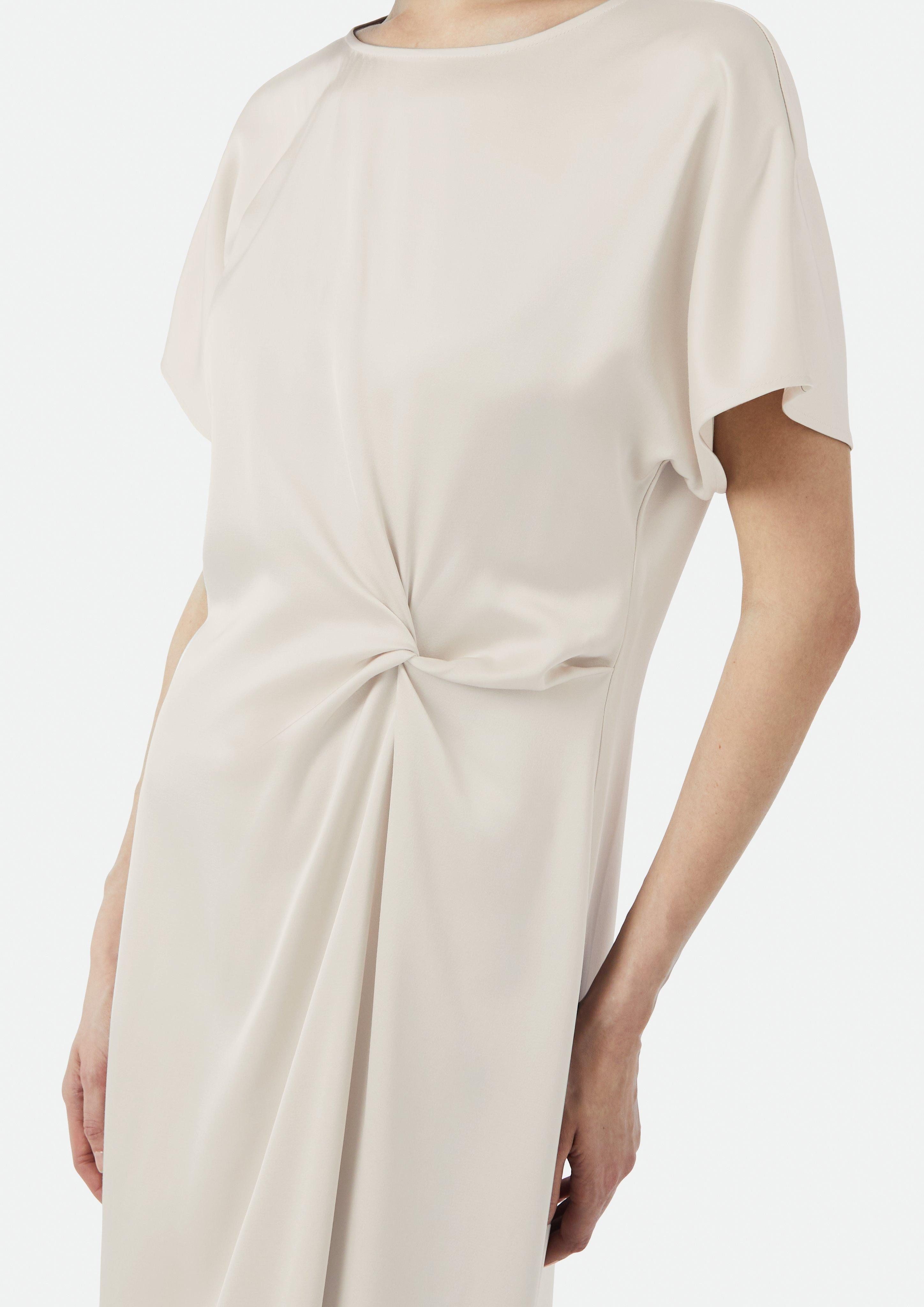 Comma Maxikleid Fließendes Satinkleid mit Knotendetail günstig online kaufen