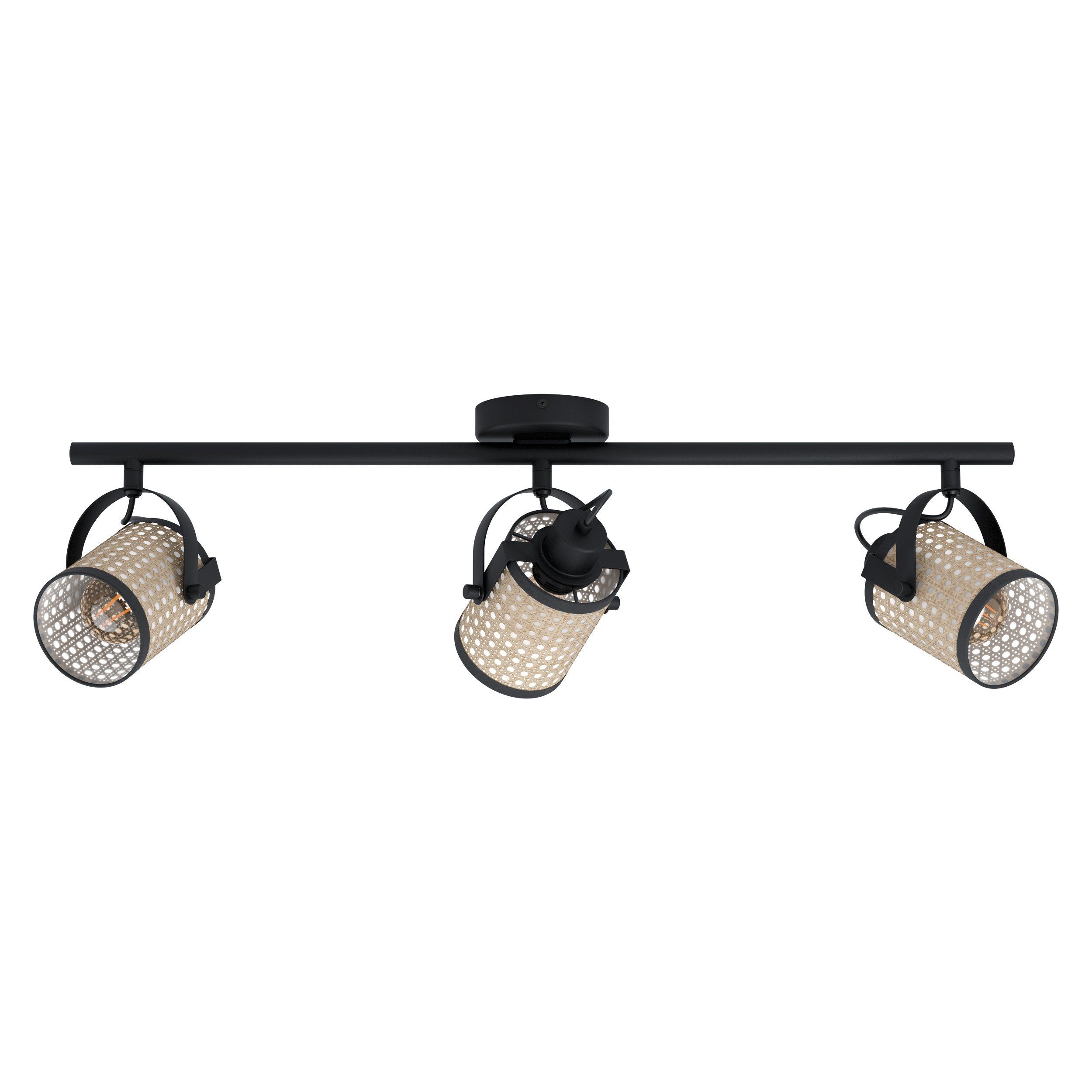 EGLO LED Deckenspot Ruscomb, Leuchtmittel exklusive, Deckenleuchte Vintage, Retro, Boho, Natur, Küchenlampe, Spots, E27