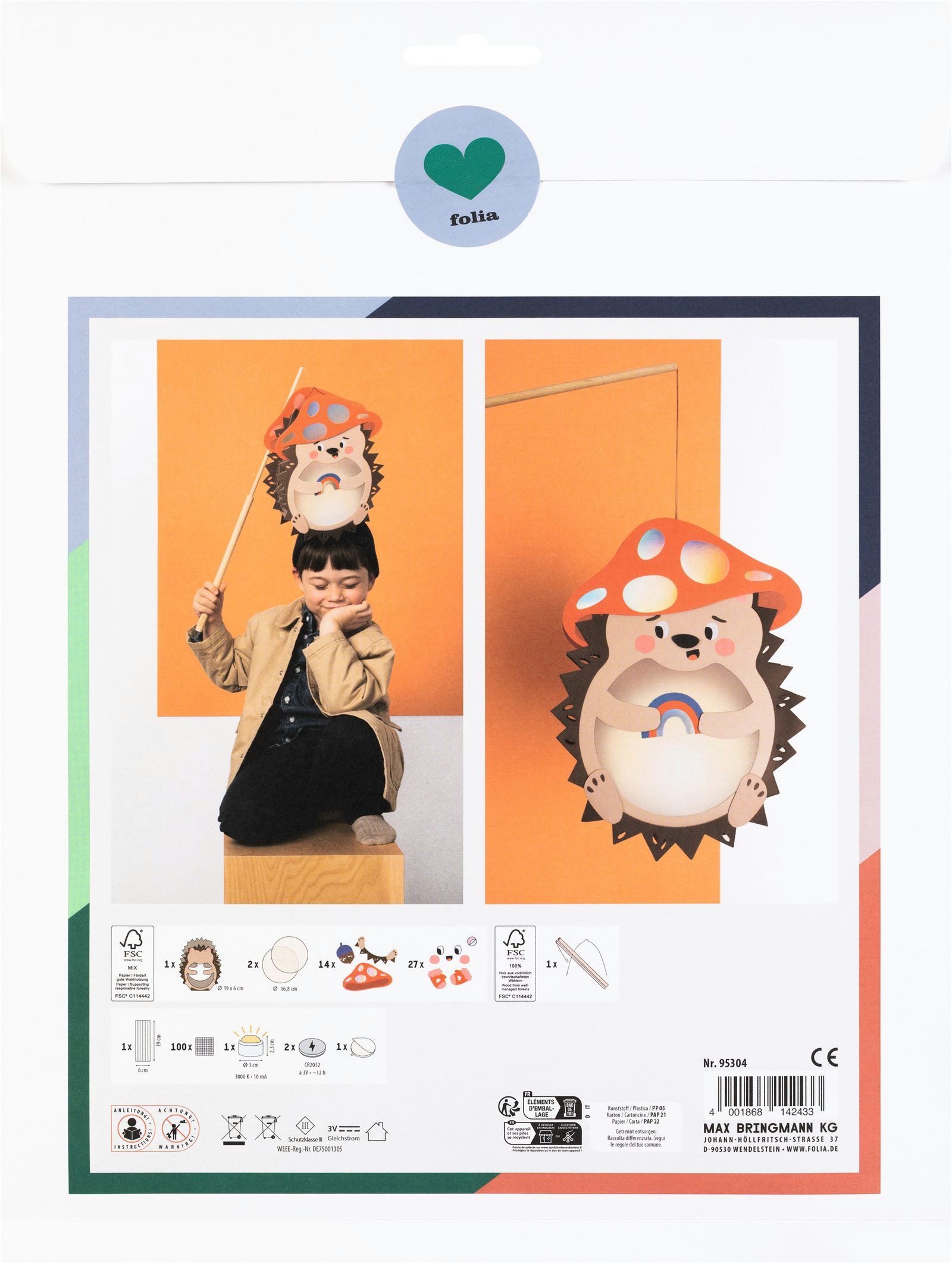 Folia Max Bringmann KG Papierlaterne DIY Laterne - Bastelset mit LED-Licht günstig online kaufen