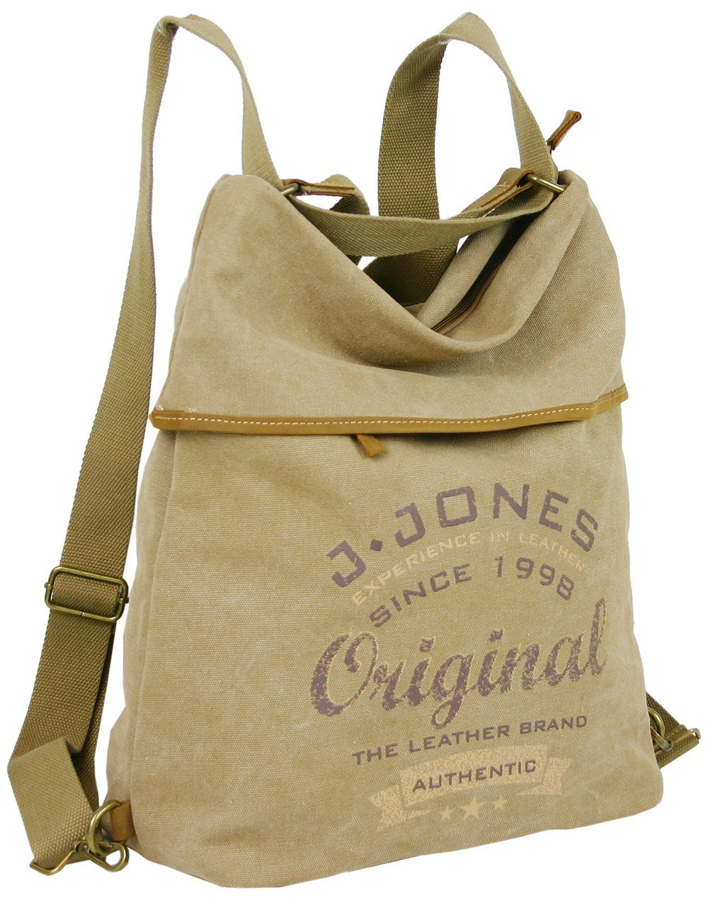 J JONES JENNIFER JONES Umhängetasche Große Canvas Rucksacktasche - Casual Rucksack und Schultertasche 2in1