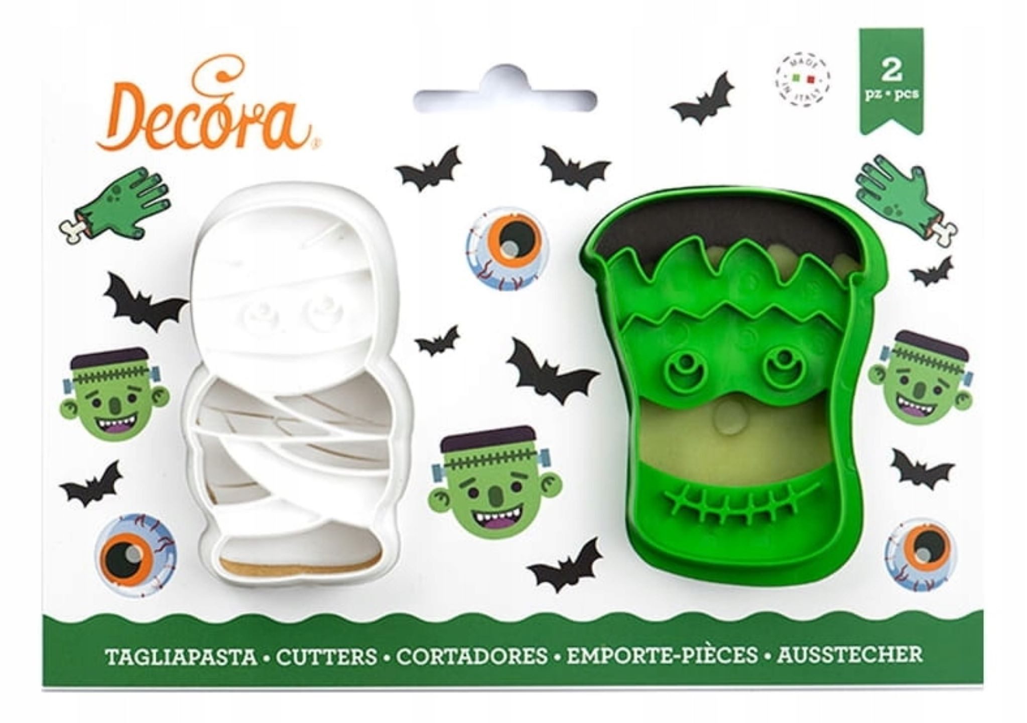 Decora Gebäckstempel Halloween-Ausstechformen: Mumie und Frankenstein