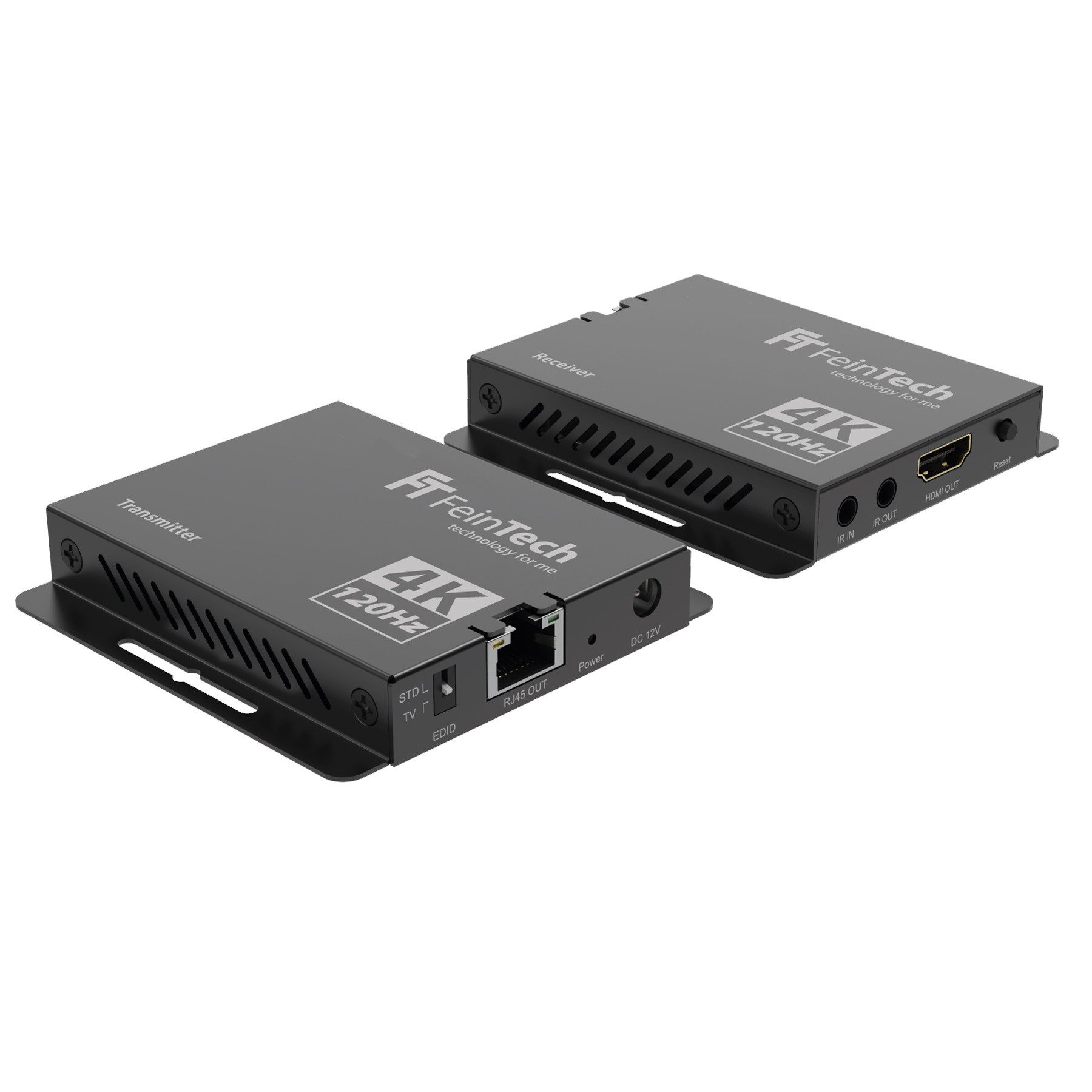 FeinTech HX240 HDMI 2.1 Extender 4K 120Hz via LAN-Kabel 30m HDMI-Adapter zu HDMI, RJ-45, überträgt bis 4K 120Hz HDR