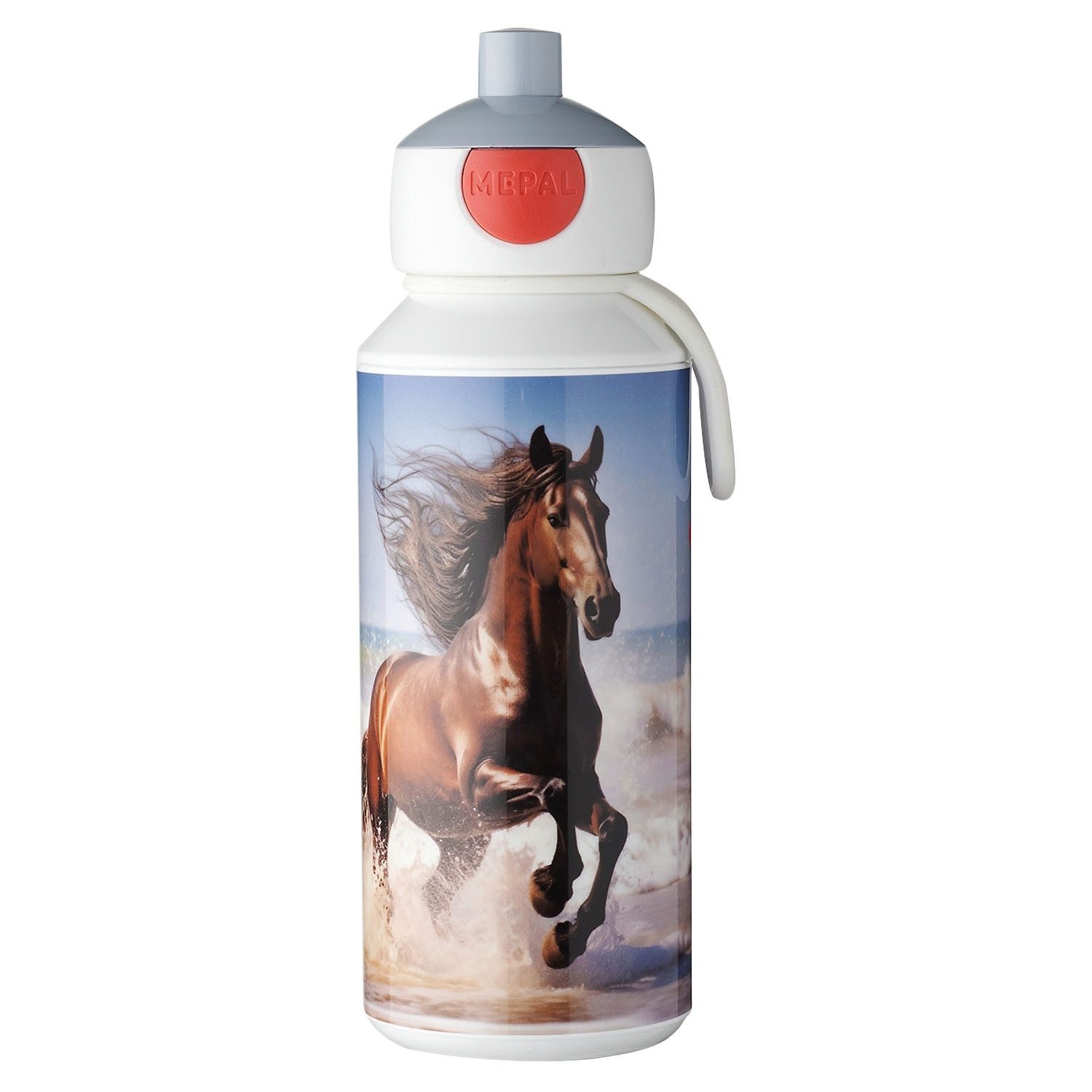 Trinkflasche CAMPUS, 400 ml, Blau, Weiß, Kunststoff, Silikon