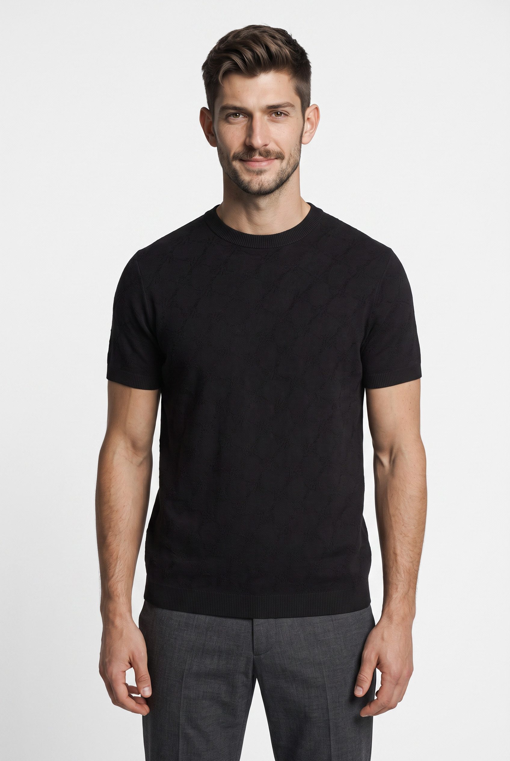 JOOP! Kurzarmpullover Ravao Cornflower Allover