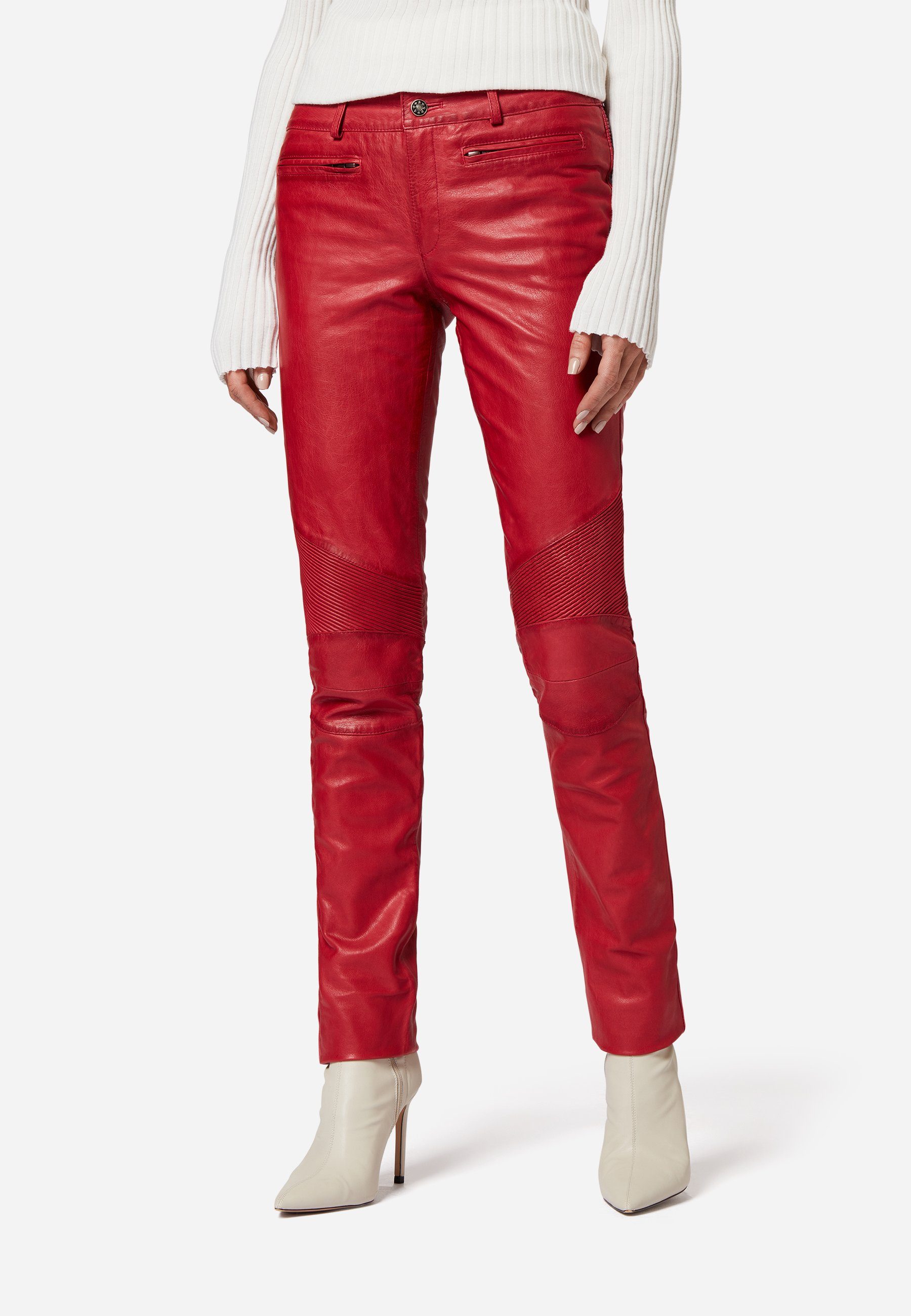 RICANO Lederhose Donna Lederhose mit Biker-Elementen günstig online kaufen