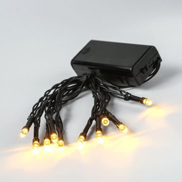 SATISFIRE LED-Lichterkette Weihnachtslichterkette 10warmweiße LED Batterie 1,5m Innen 3Stk, 30-flammig