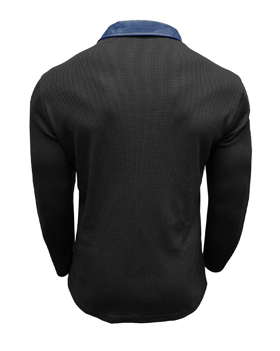 Allthemen Poloshirt Herren langarm Poloshirt mit Brusttasche Polohemd mit K günstig online kaufen