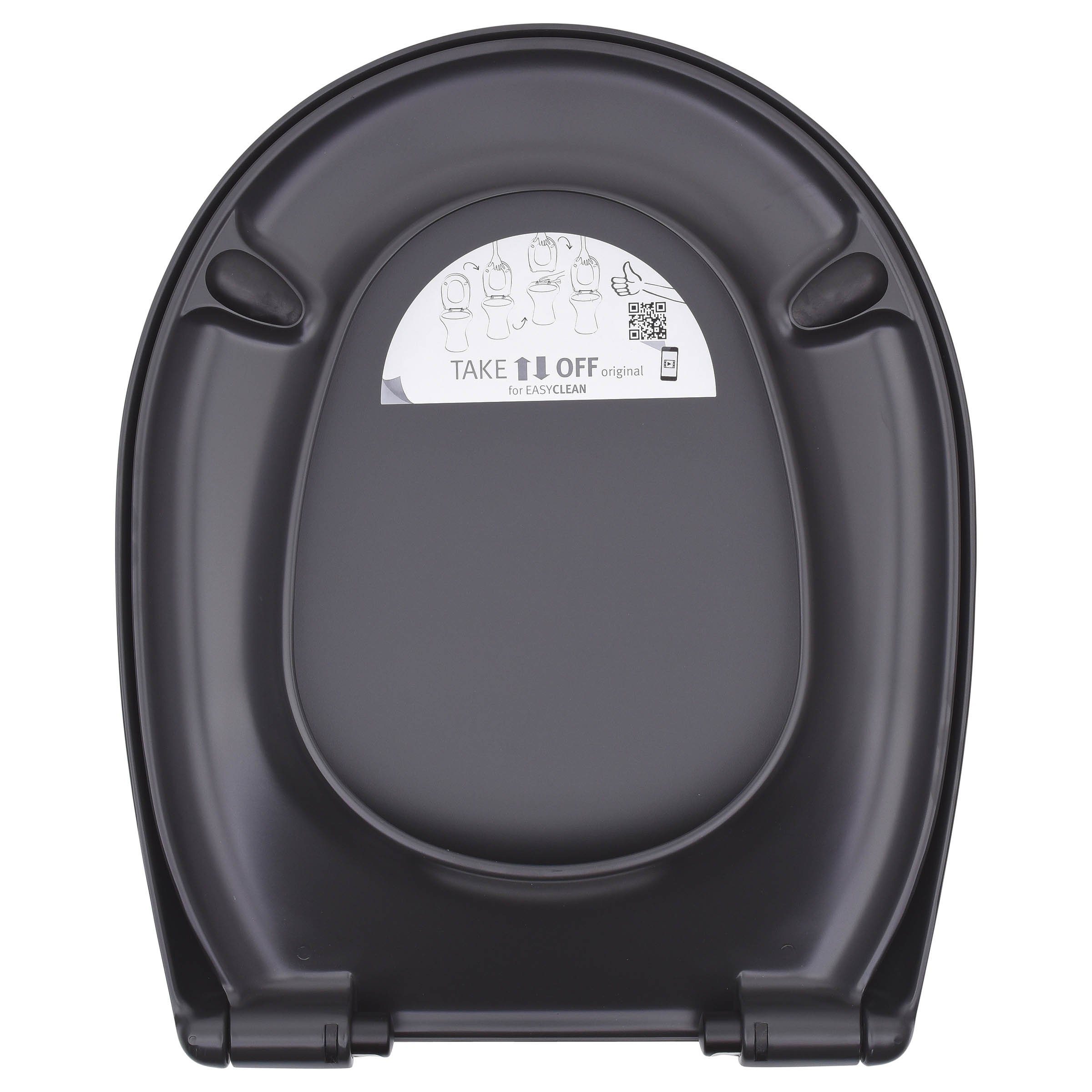 LUVETT WC-Sitz C100 mit Absenkautomatik, Duroplast sanitär, Universelle O-Form (Komplett-Set, Inklusive 3 Befestigungsarten), mit Original SoftClose® Absenkautomatik, Duroplast