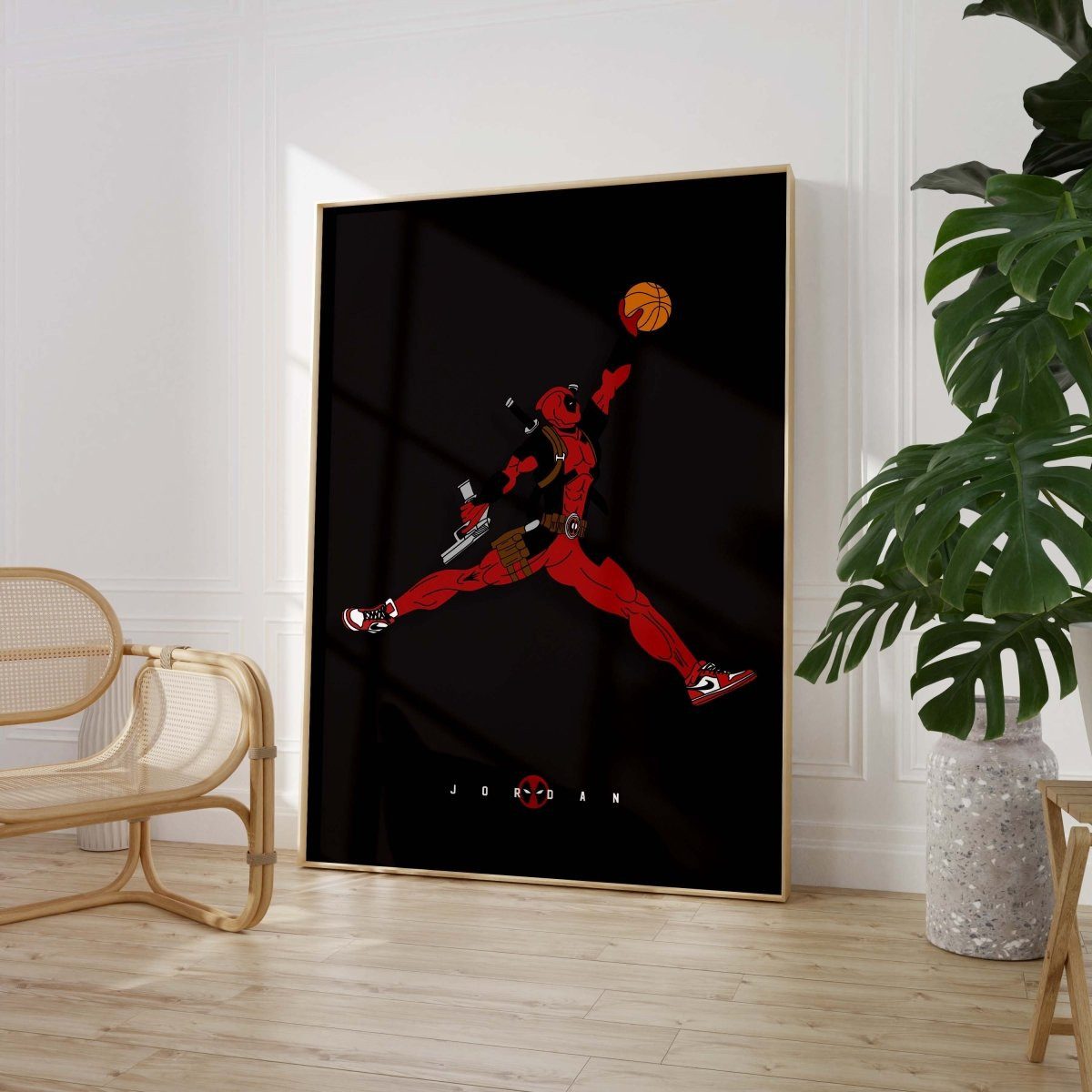 JUSTGOODMOOD Poster Basketball Superheld llustration Pop Art Comic Stil Moderne Film Chara, (1 St)