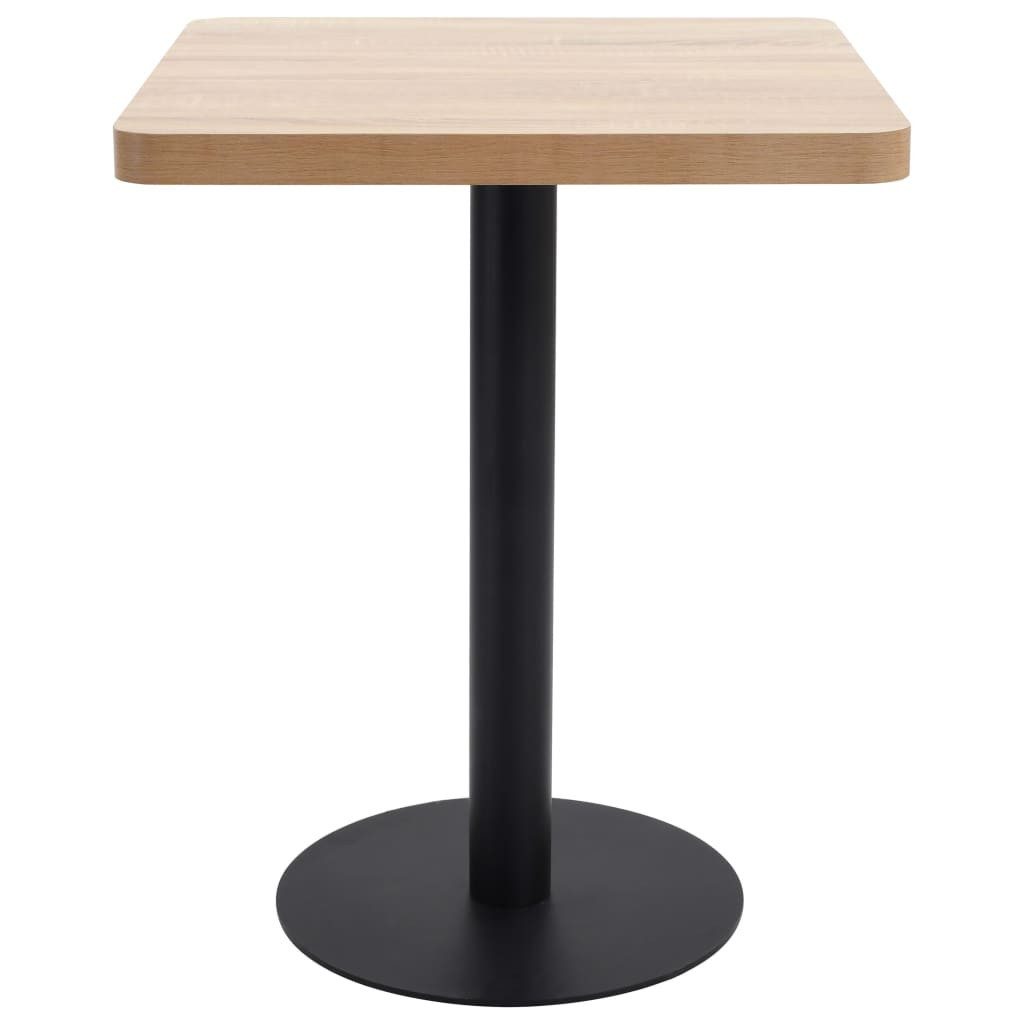 furnicato Bistrotisch Eleganter 60x60x75 cm in Hellbraun und Schwarz (1-St), Stabiler Cafétisch mit glatter Oberfläche für Restaurant oder Bar