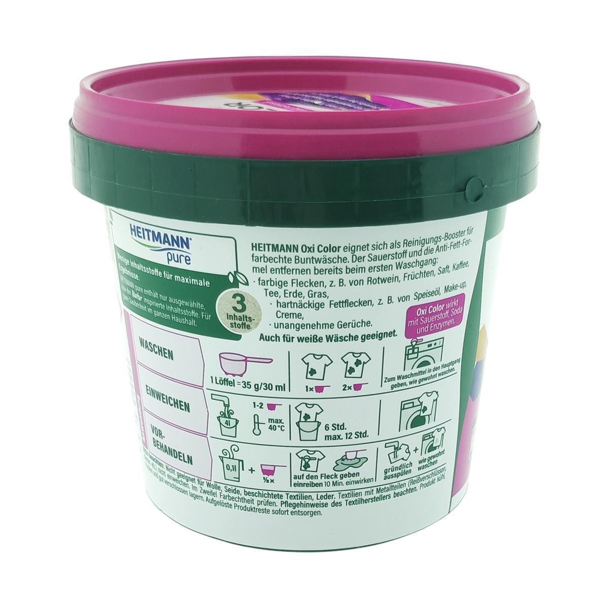 BRAUNS HEITMANN HTM pure Oxi Color 500g Colorwaschmittel (Stück, [1-St. HTM pure Oxi Color 500g Waschmittelzusatz Wäschepflege Farbpflege Waschmittel)