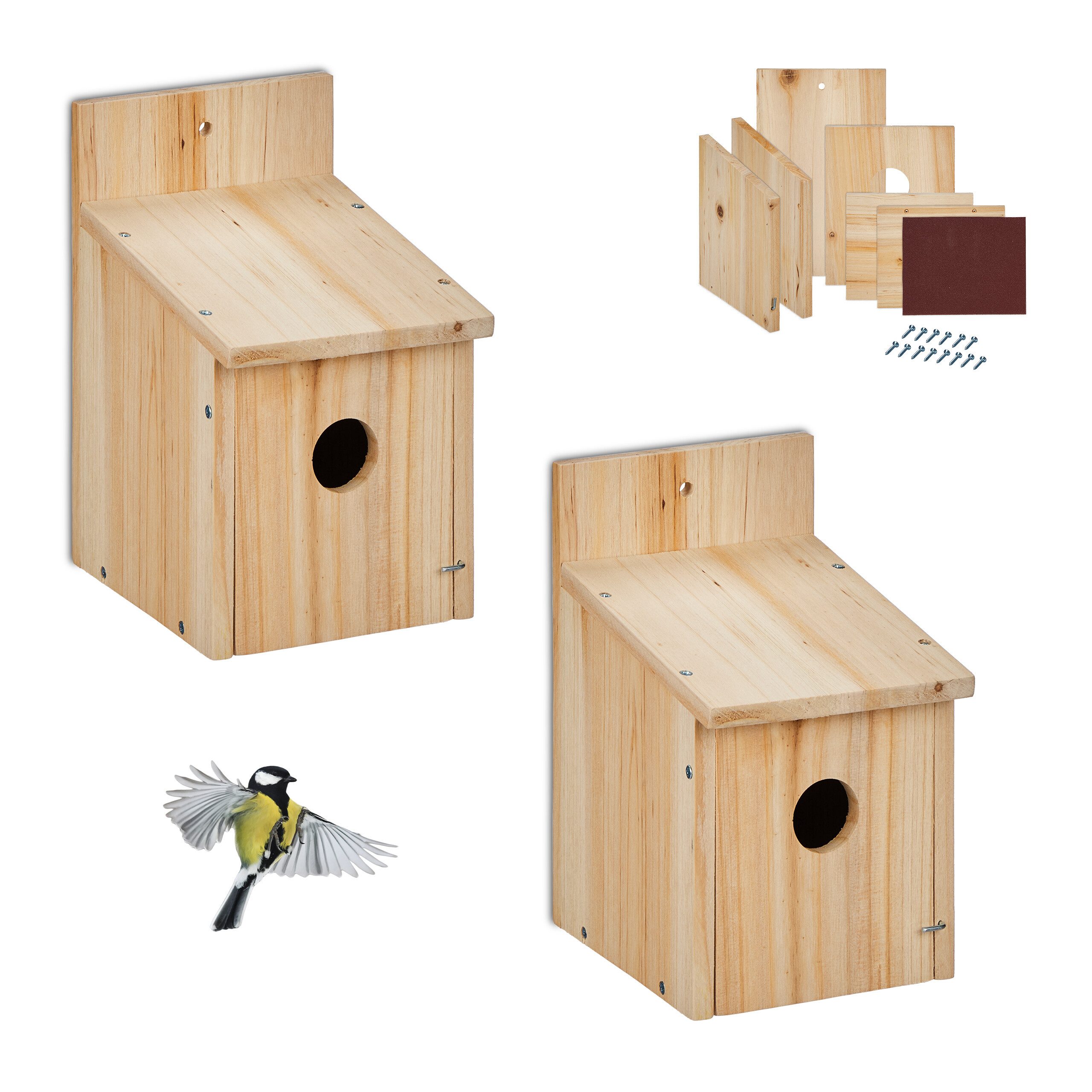 relaxdays Nistkasten Bausatz für Vögel 2er Set